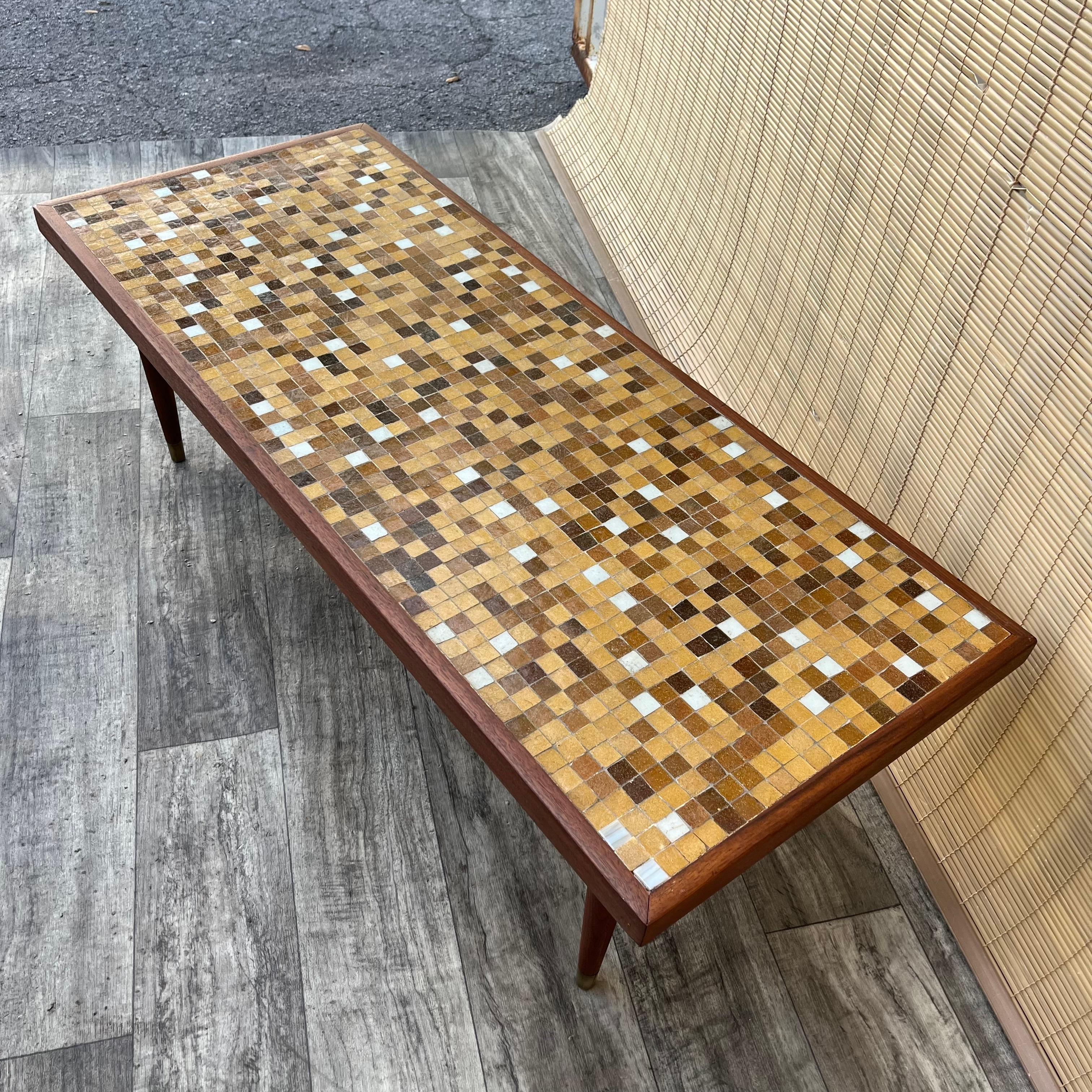 Mid Century Modern Mosaic Top Coffee Table. Circa 1960s For Sale 1