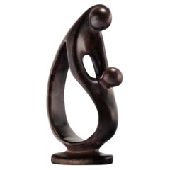 Mid-Century Modern "Mother and Child" Stone Sculpture, Kenya, c. 1970's