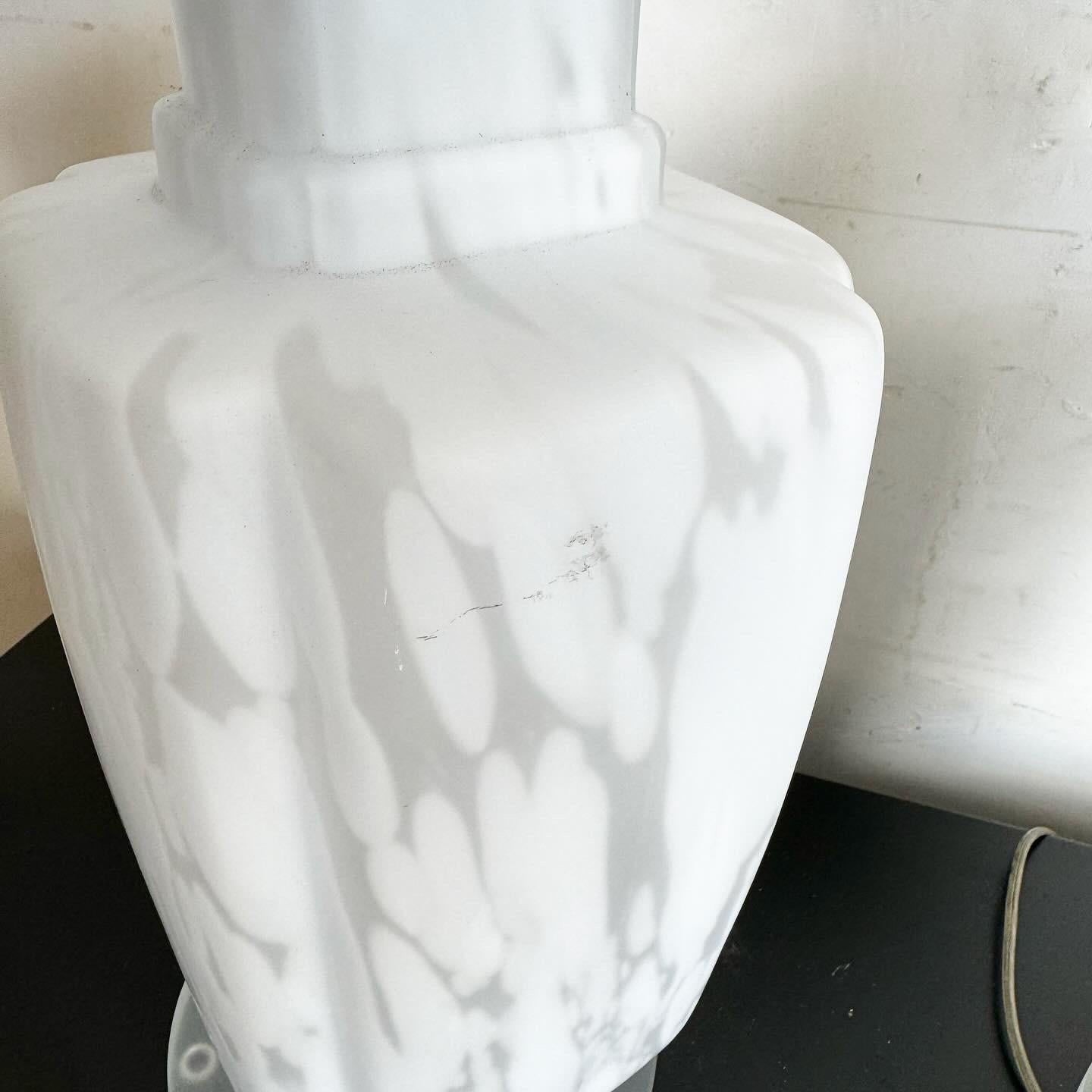 Fin du 20e siècle Paire de lampes de bureau de style Murano mi-siècle moderne en verre tacheté en vente