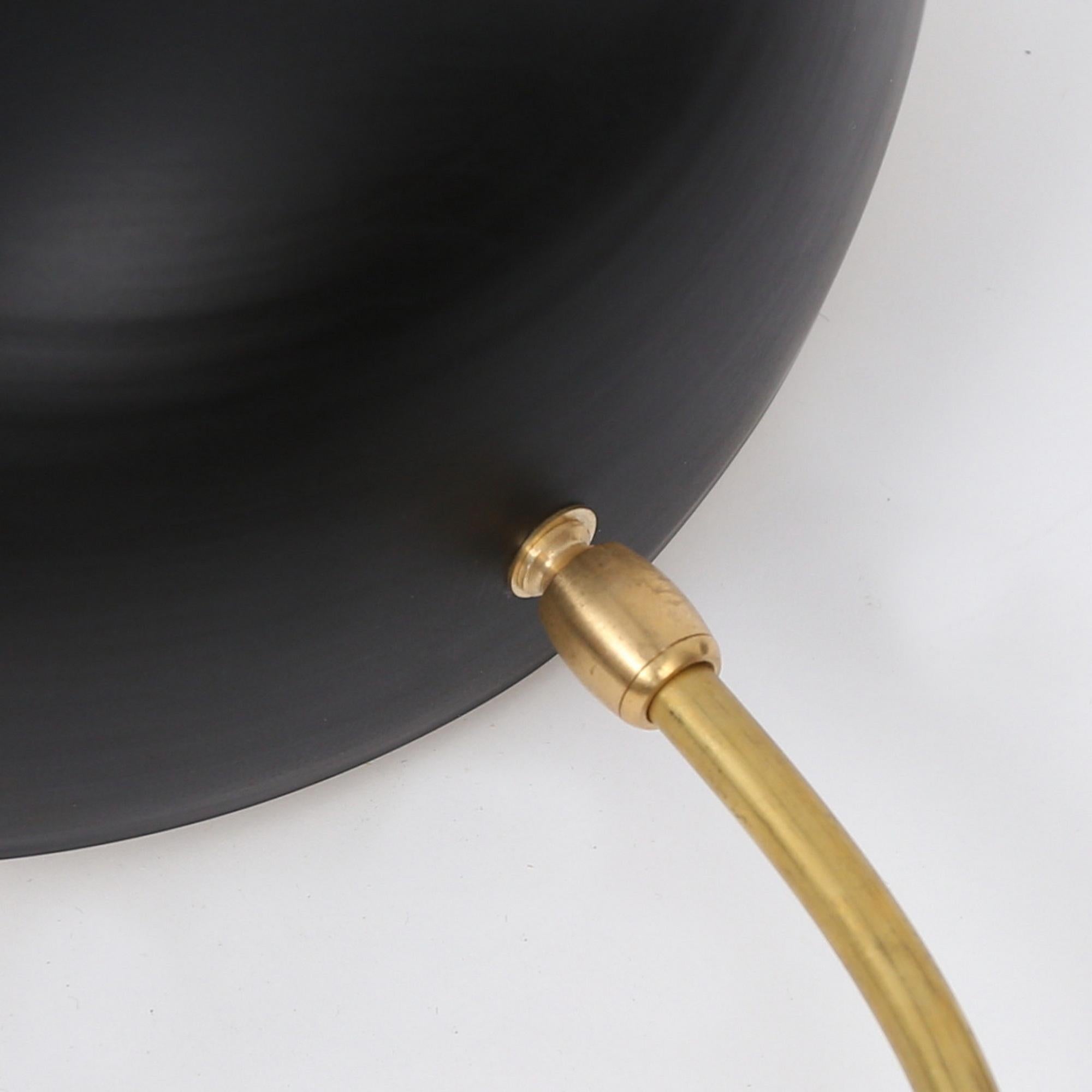 Applique da parete in stile Mouille moderno di metà secolo, in ottone e lacca, 5 luci in vendita 2