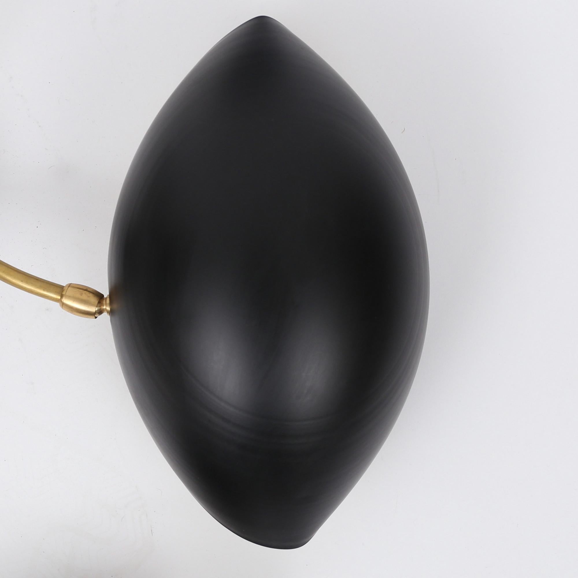 Applique da parete in stile Mouille moderno di metà secolo, in ottone e lacca, 5 luci in vendita 3