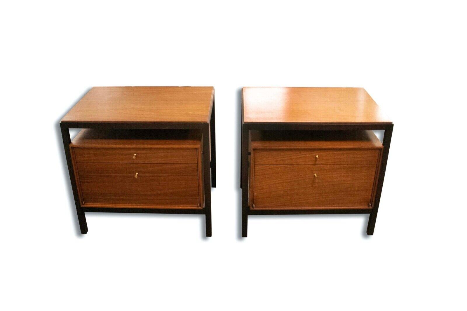 Mid-Century Modern Mid Century Modern Mount Airy Pair of Walnut Nightstands