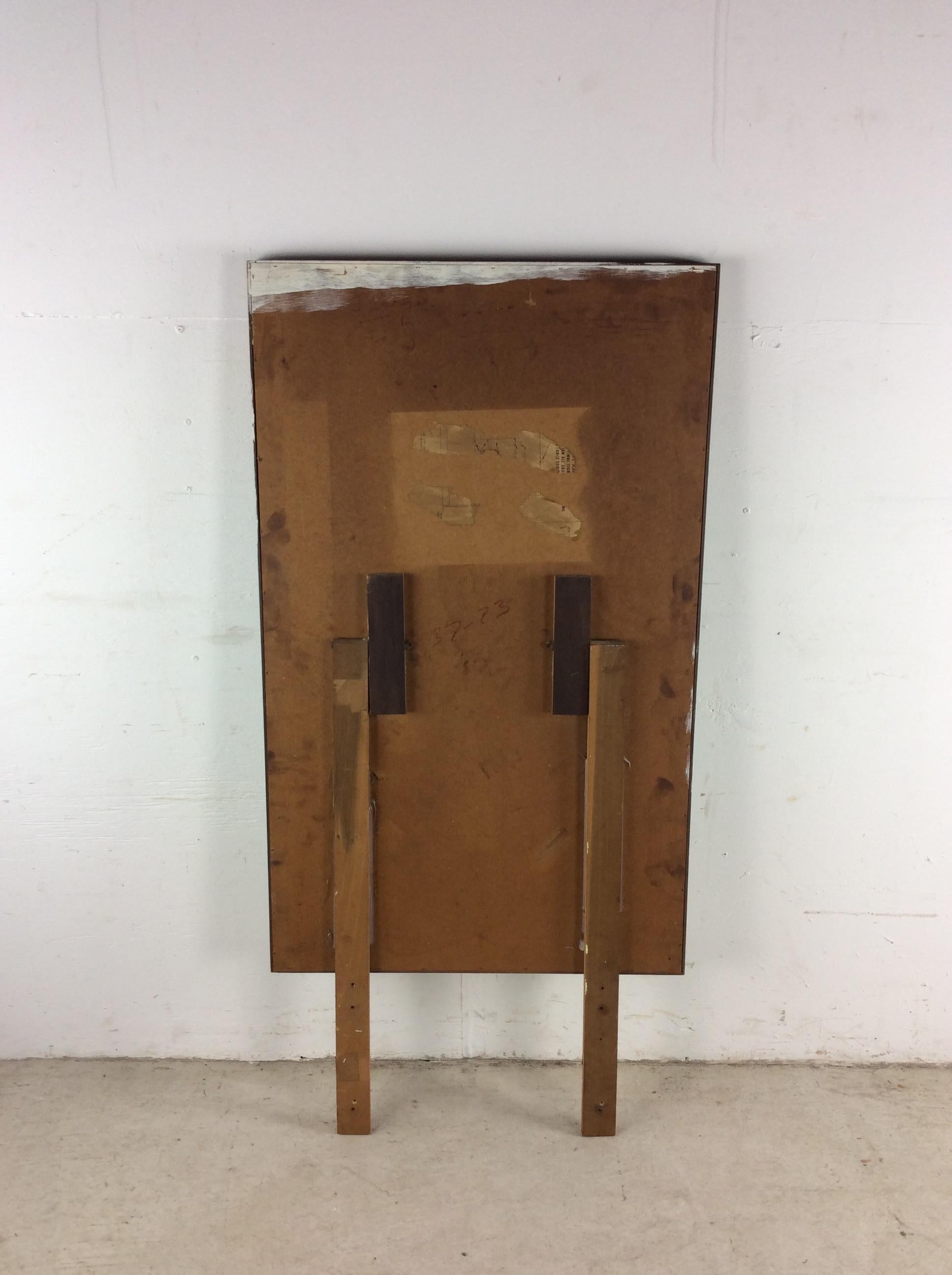 Mid Century Modern Mountable Dresser Mirror with Walnut Finish For Sale 12