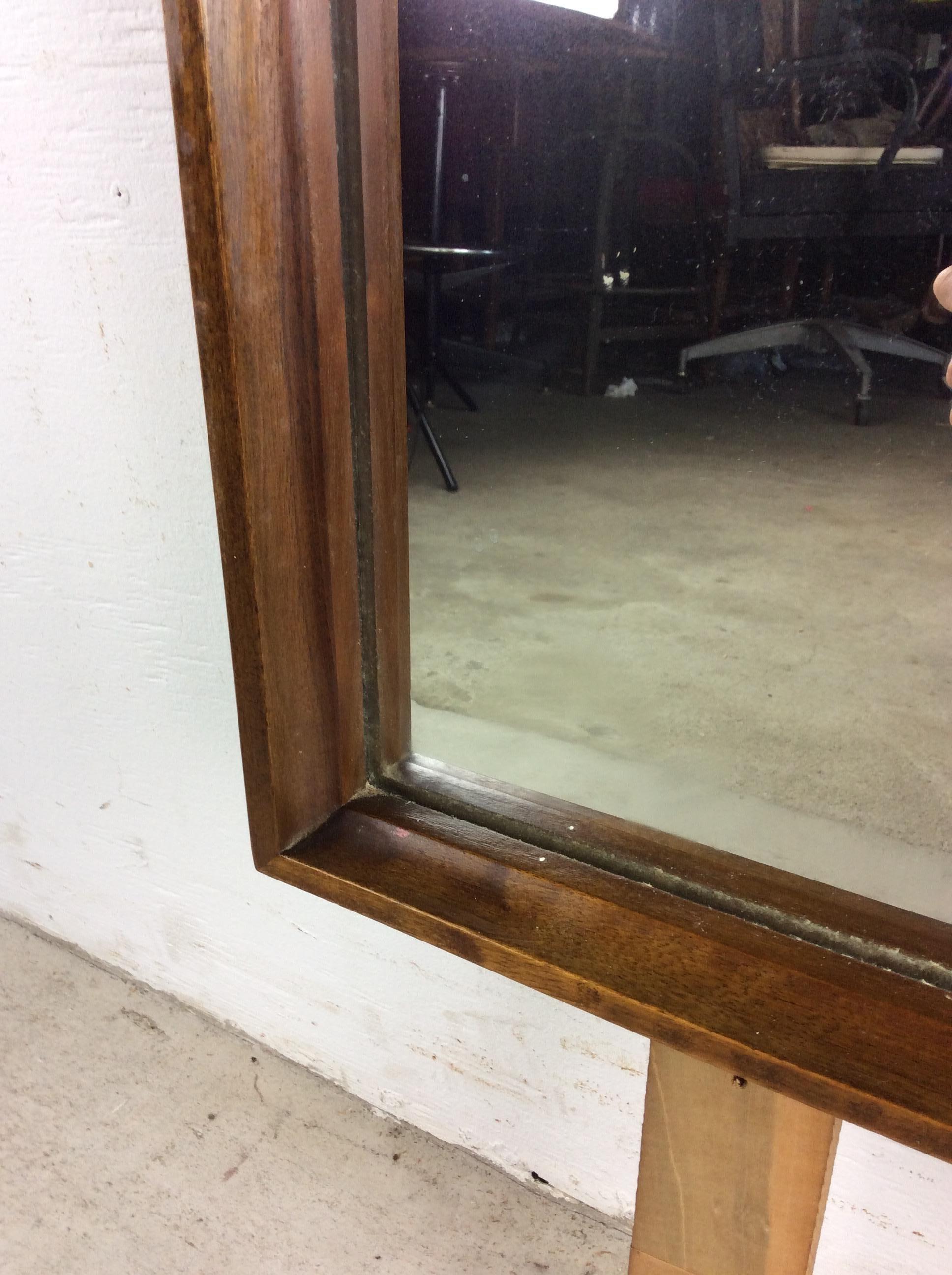 Mid Century Modern Mountable Dresser Mirror with Walnut Finish For Sale 3