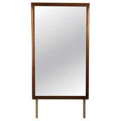 Specchio da parete in stile Mid-Century Modern con cornice in noce