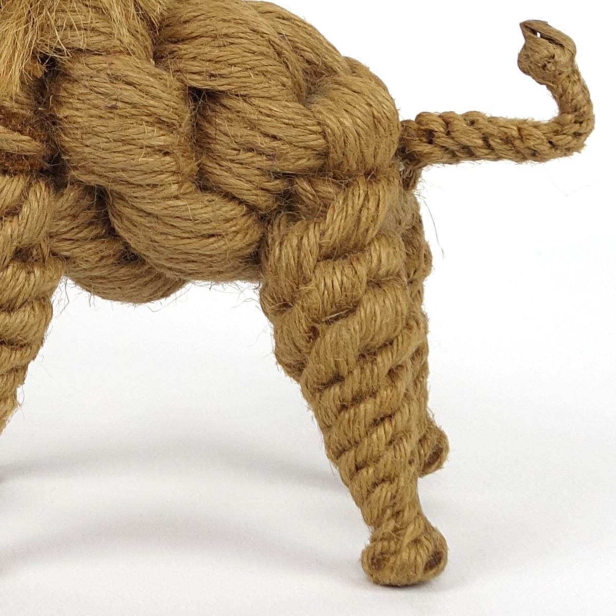 Mid-Century Modern Movable Elephant Made of Rope and Iron Wire by Jørgen Bloch For Sale 6