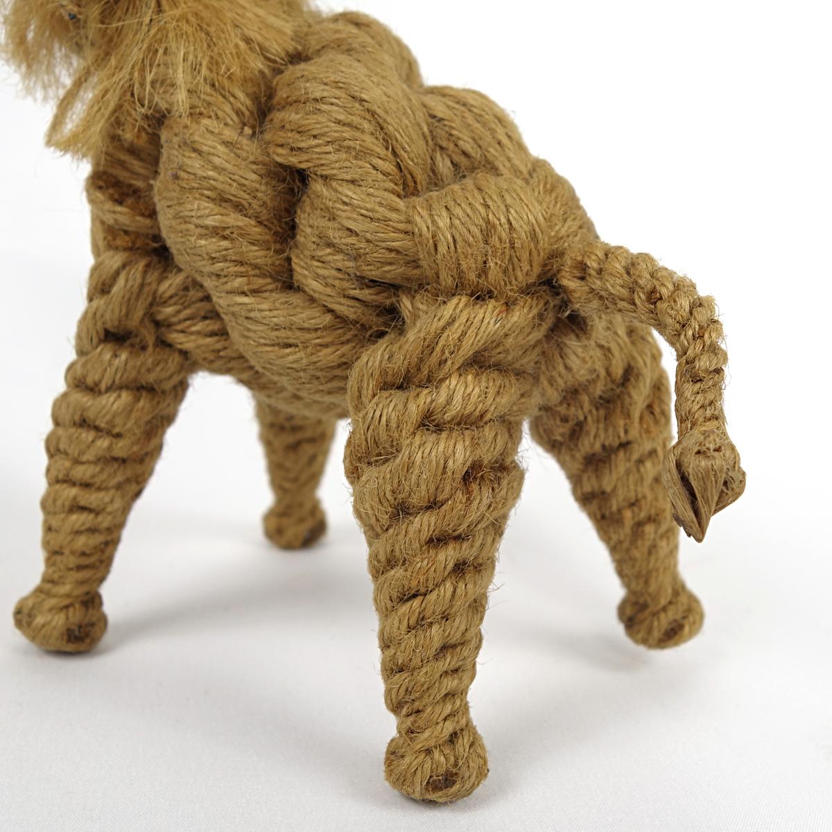 Mid-Century Modern Movable Elephant Made of Rope and Iron Wire by Jørgen Bloch For Sale 7