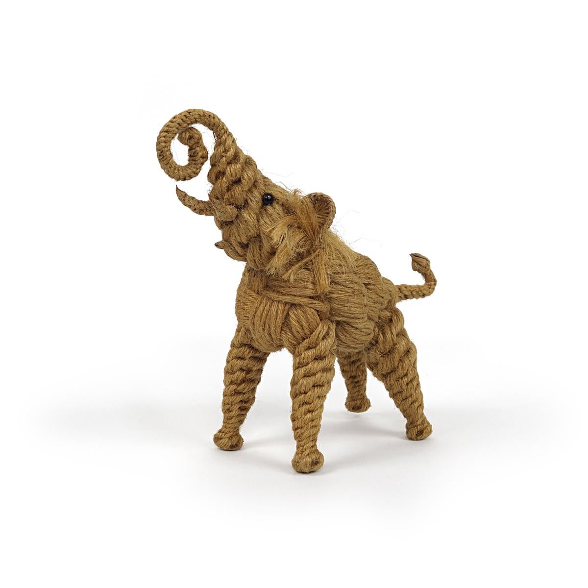 Mid-Century Modern Movable Elephant Made of Rope and Iron Wire by Jørgen Bloch In Good Condition For Sale In Doornspijk, NL