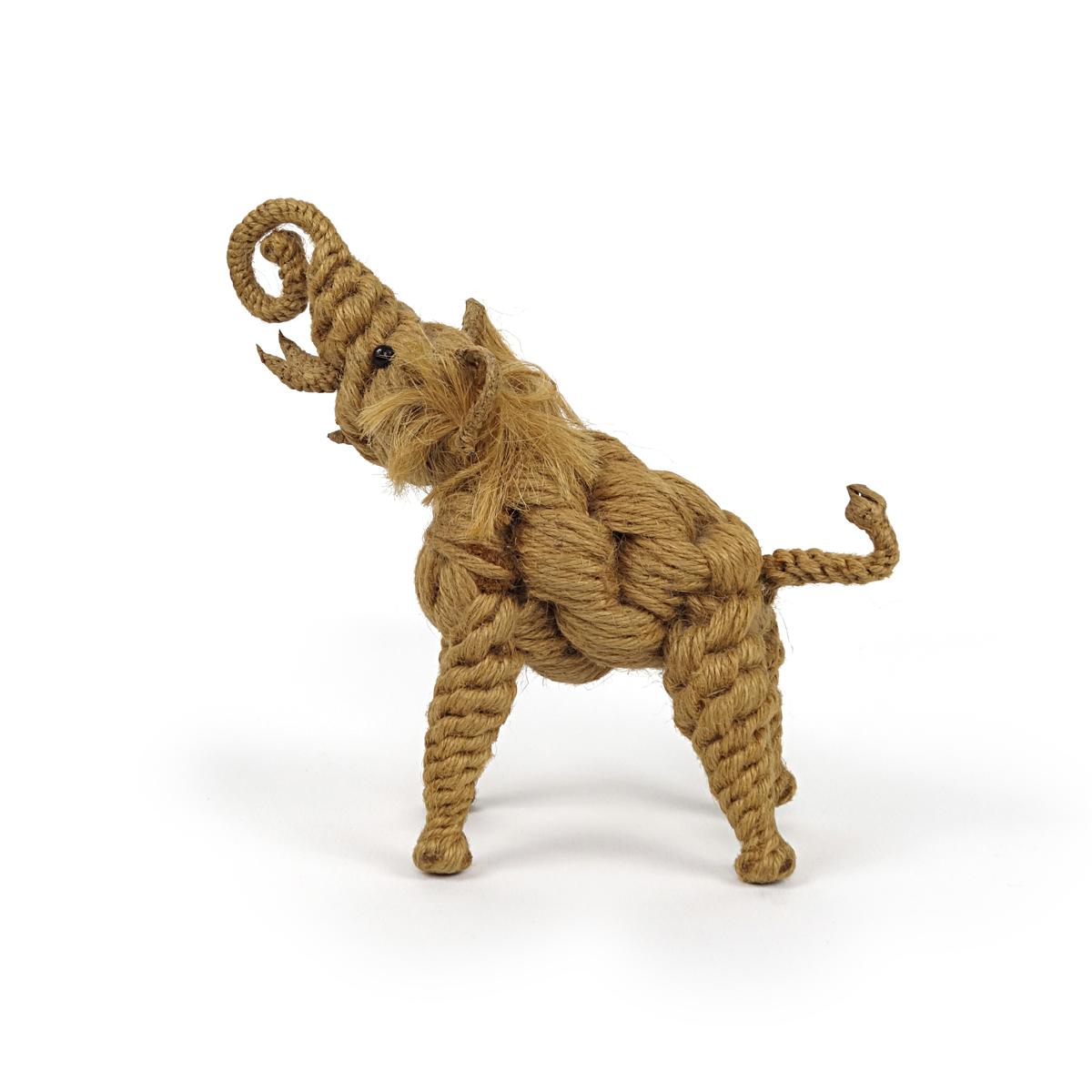 Mid-20th Century Mid-Century Modern Movable Elephant Made of Rope and Iron Wire by Jørgen Bloch For Sale