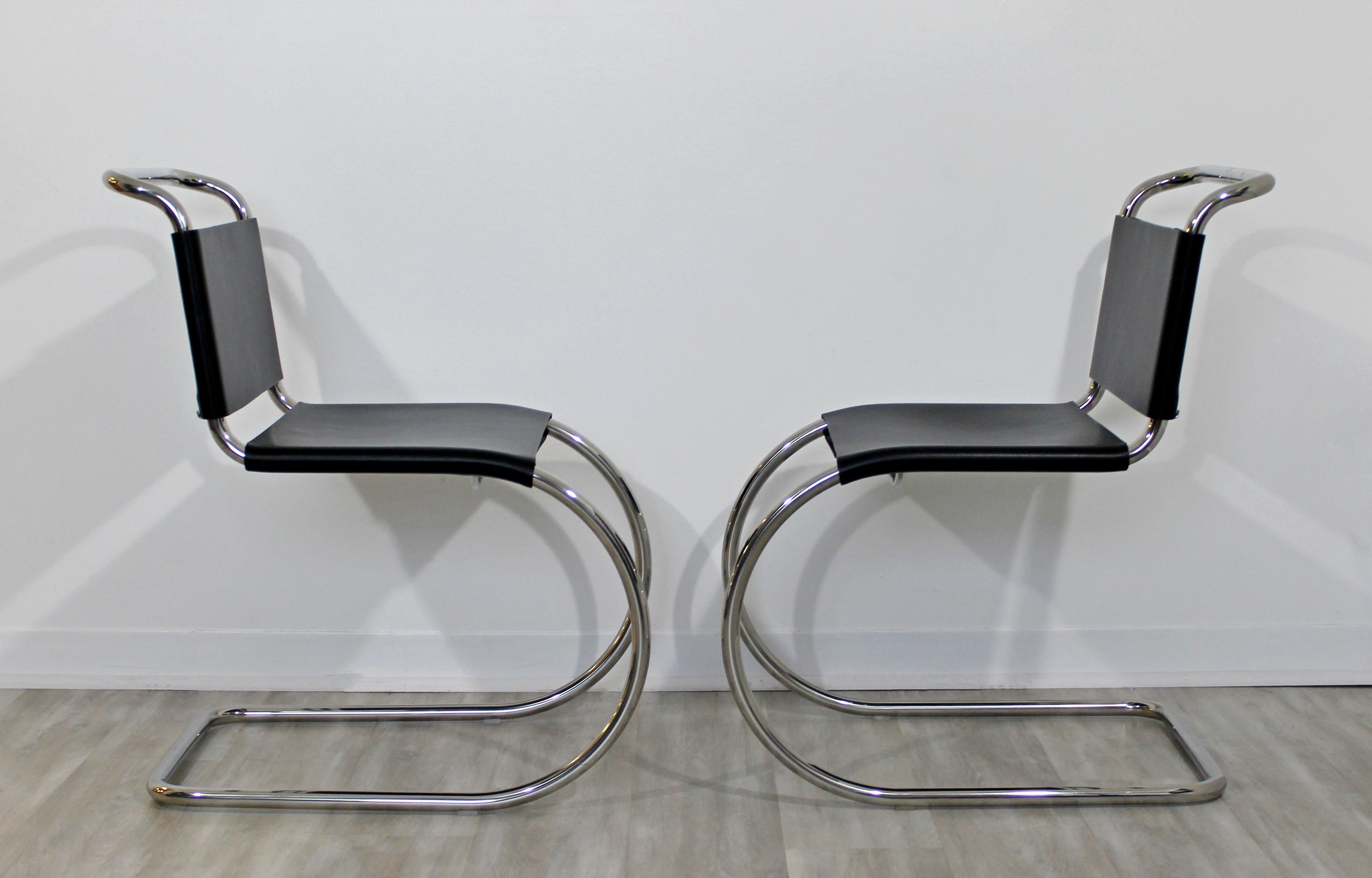 Italian Mid-Century Modern MR Mies van der Rohe Knoll Cantilever Chrome Chairs, 1970s