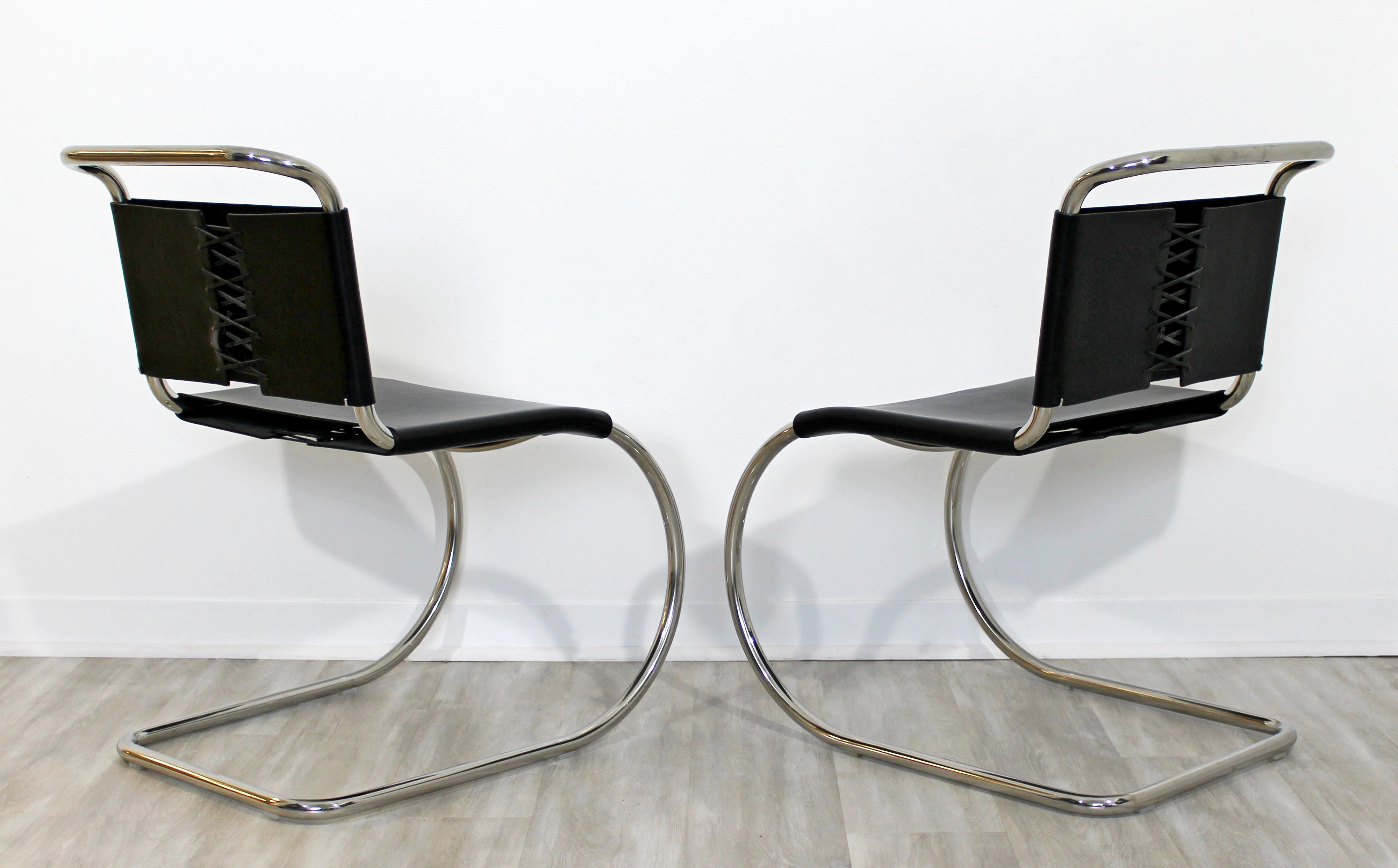 Mid-Century Modern MR Mies van der Rohe Knoll Cantilever Chrome Chairs, 1970s In Good Condition In Keego Harbor, MI