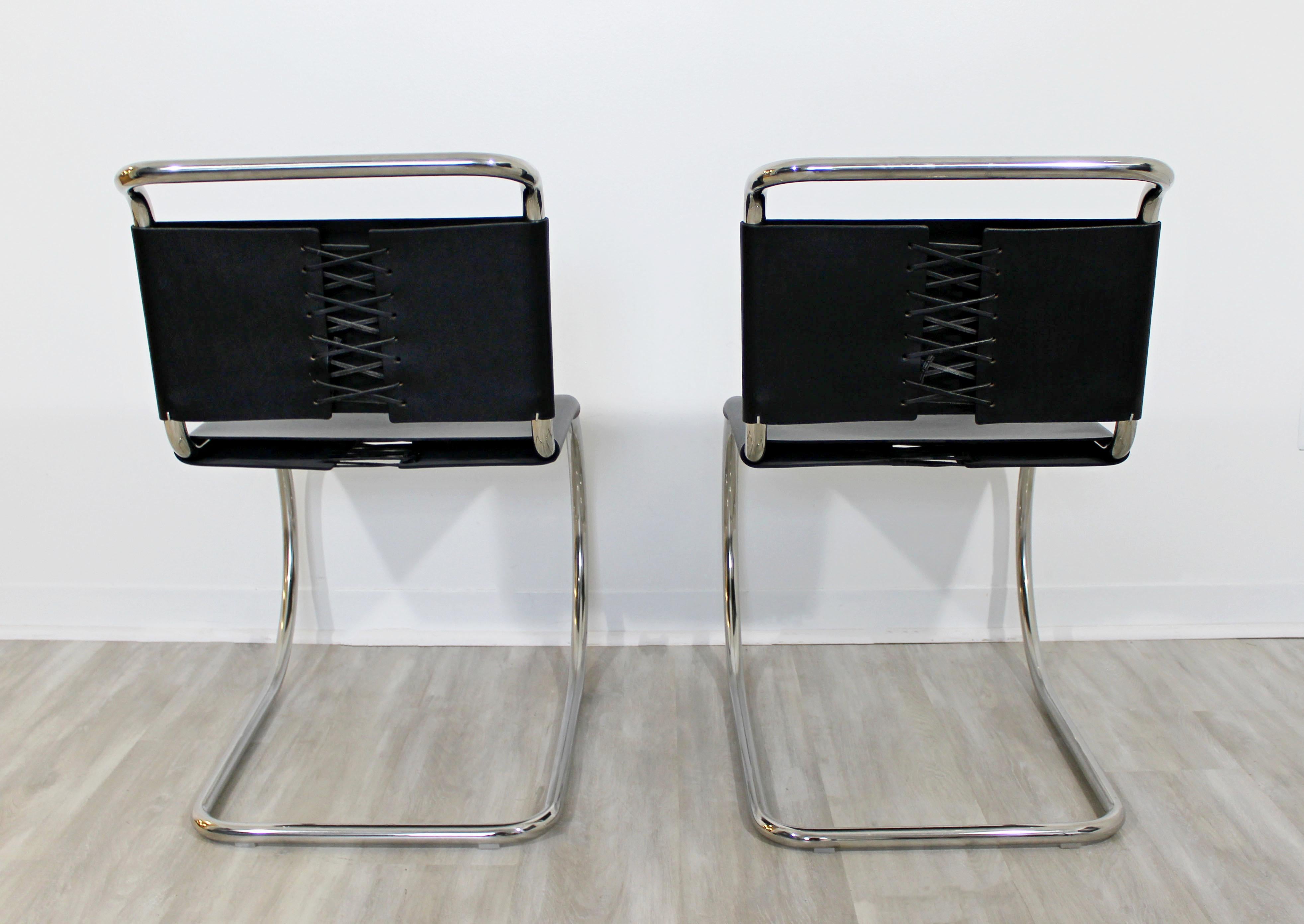 Late 20th Century Mid-Century Modern MR Mies van der Rohe Knoll Cantilever Chrome Chairs, 1970s