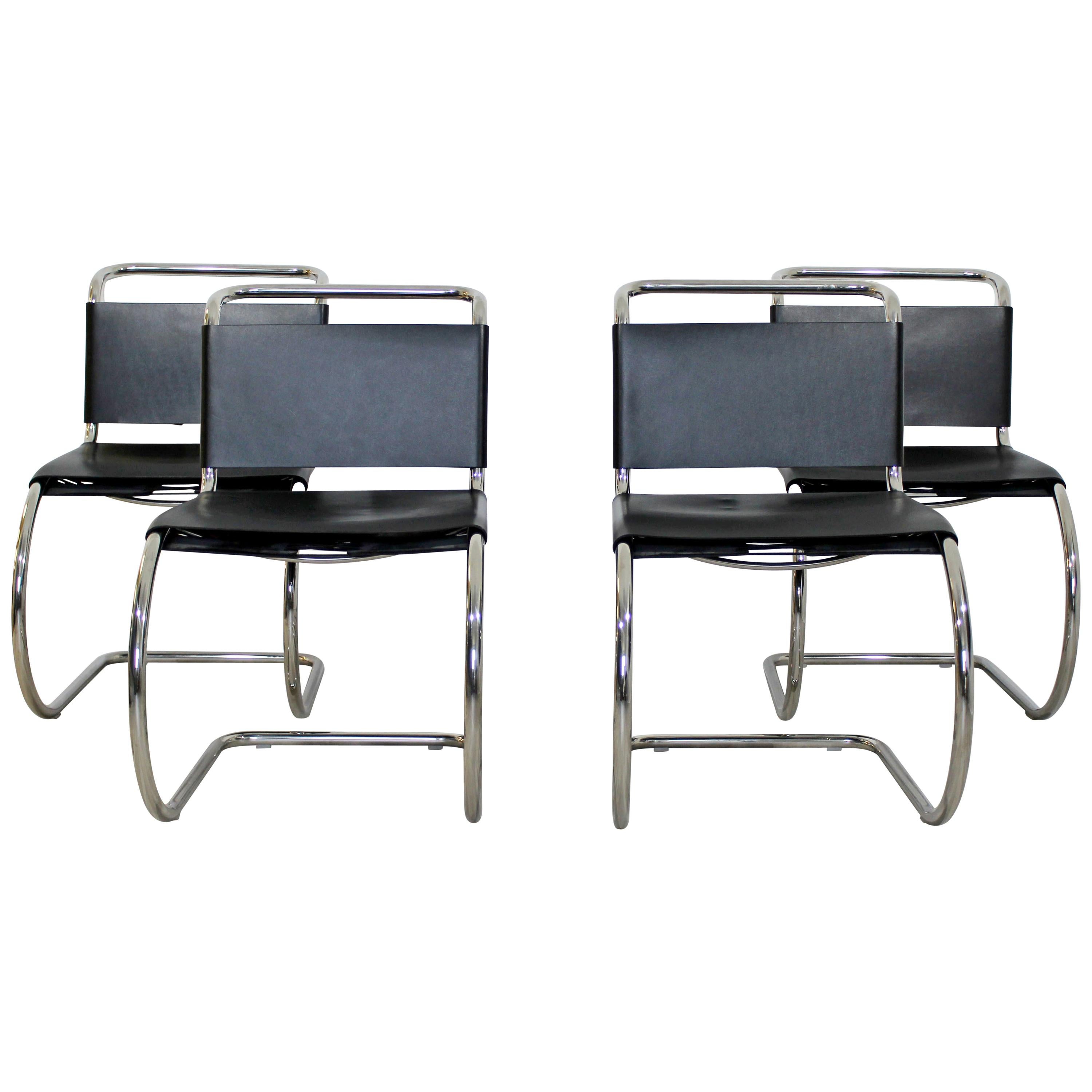 Mid-Century Modern MR Mies van der Rohe Knoll Cantilever Chrome Chairs, 1970s