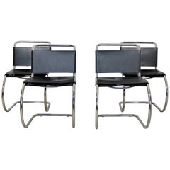 Mid-Century Modern MR Mies van der Rohe Knoll Cantilever Chrome Chairs, 1970s