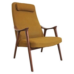 Retro Mid-Century Modern Møre Lenestol Fabrikk Klarinett Teak Lounge Chair