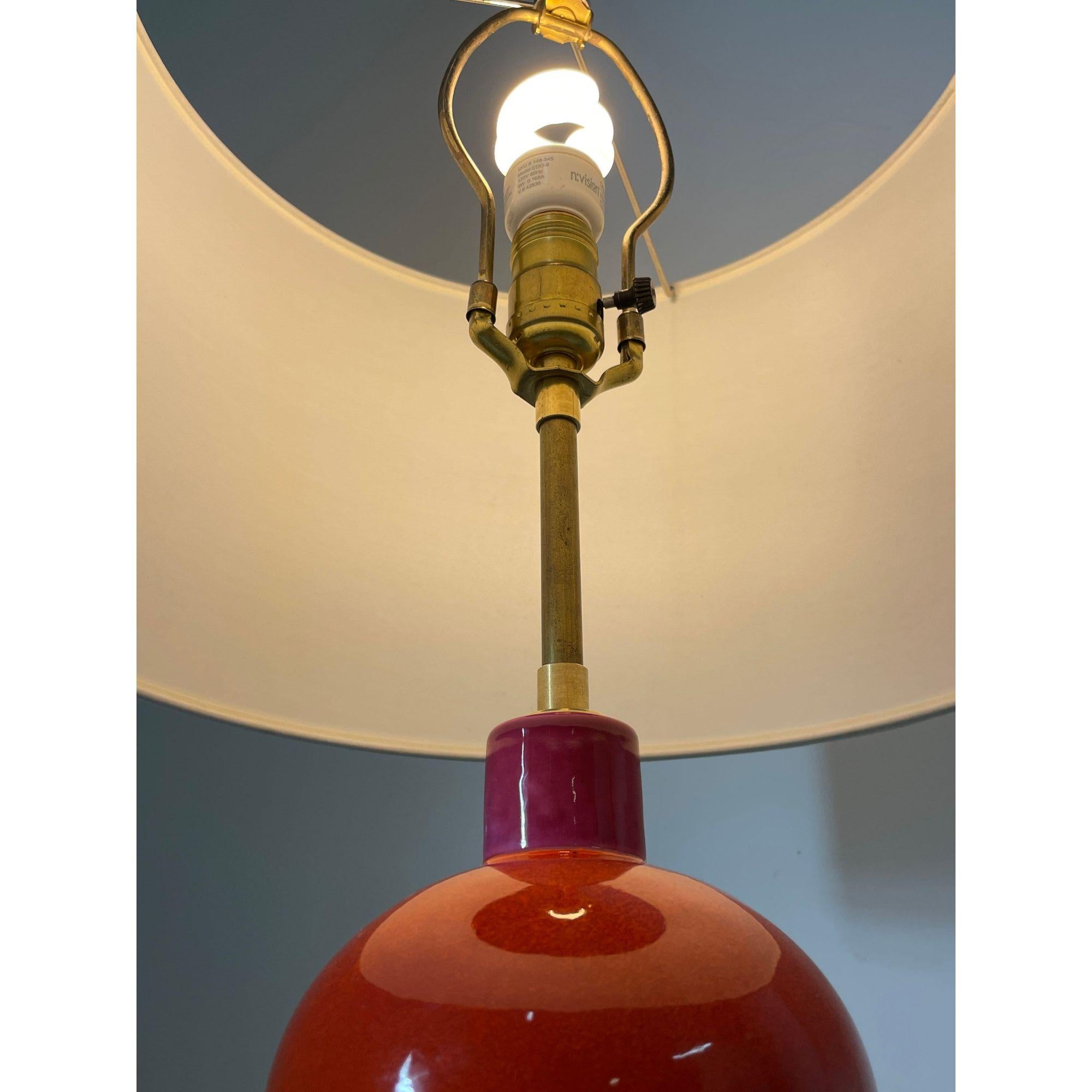 Mid Century Modern Multi Color Italian Ceramic Lamp 1960s For Sale 4