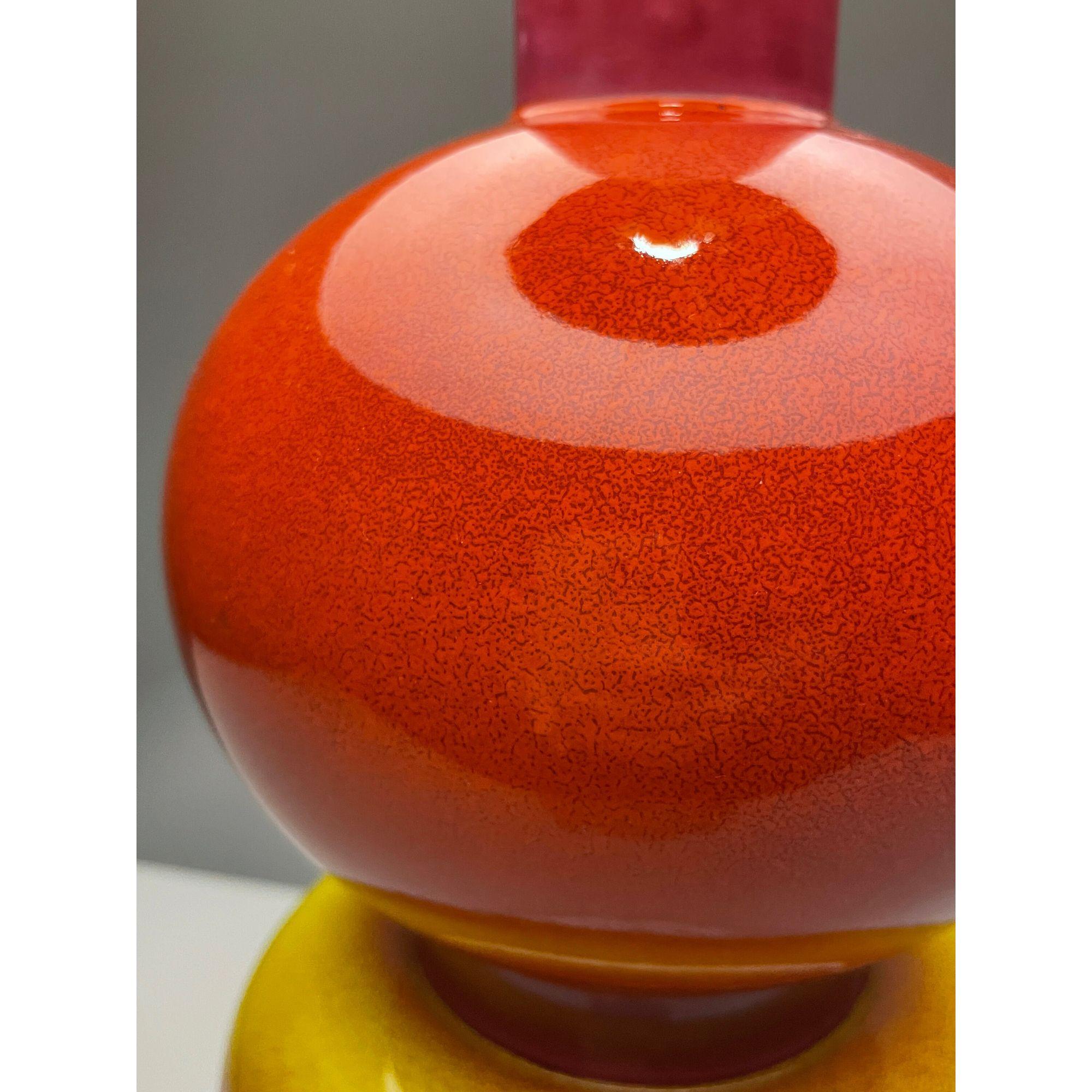 20th Century Mid Century Modern Multi Color Italian Ceramic Lamp 1960s For Sale