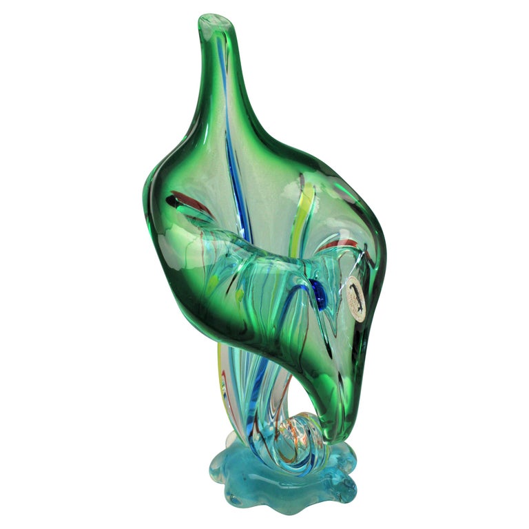 Mid Century Modern Multicolored Art Glass Murano Jack In The