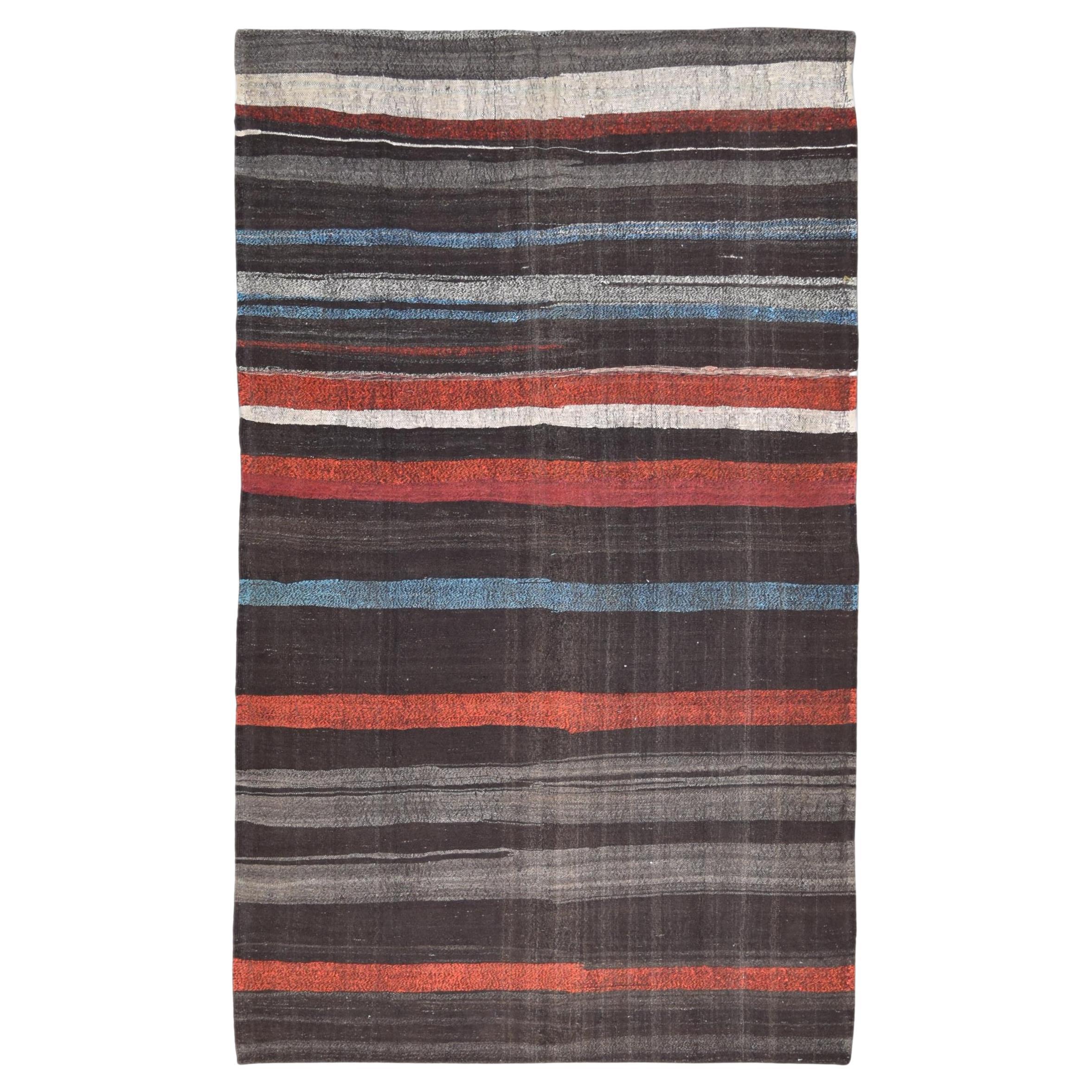Tappeto in lana a righe multicolore Modern Color 6'8''x11'4'' in vendita