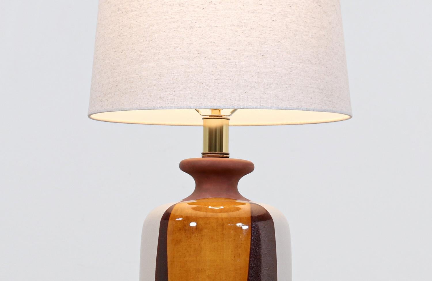 American Mid-Century Modern Multi-Drip Glazed Ceramic Table Lamp