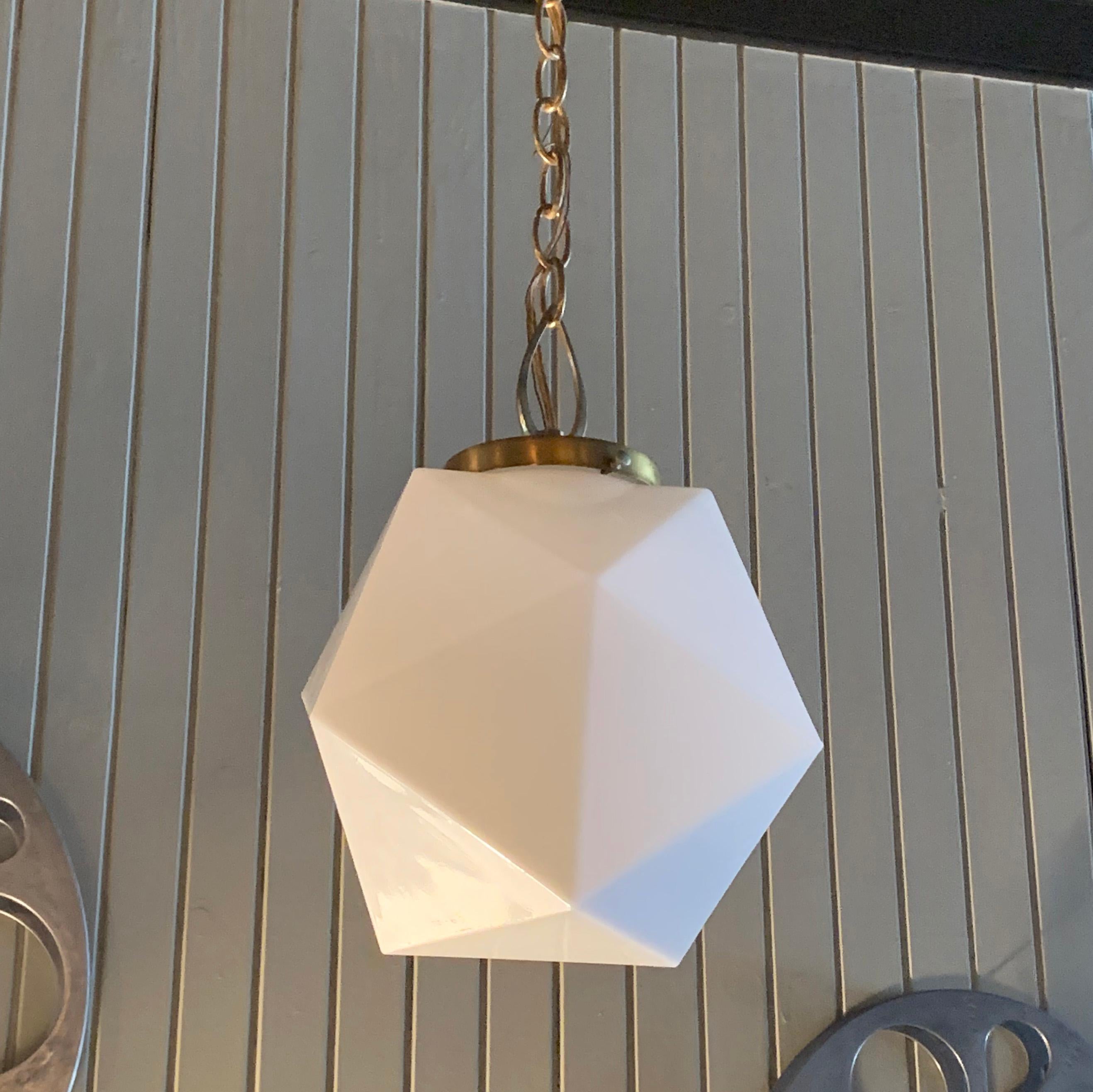 modern milk glass pendant light