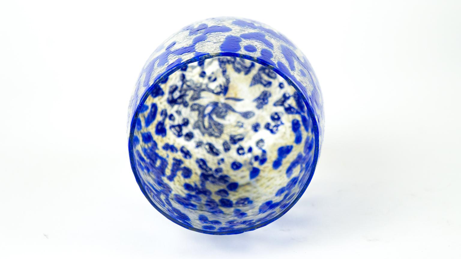 Vetro artistico Set di sei bicchieri da bere di Murano Tumbler in argento multicolore di A. Silver, metà secolo. in vendita