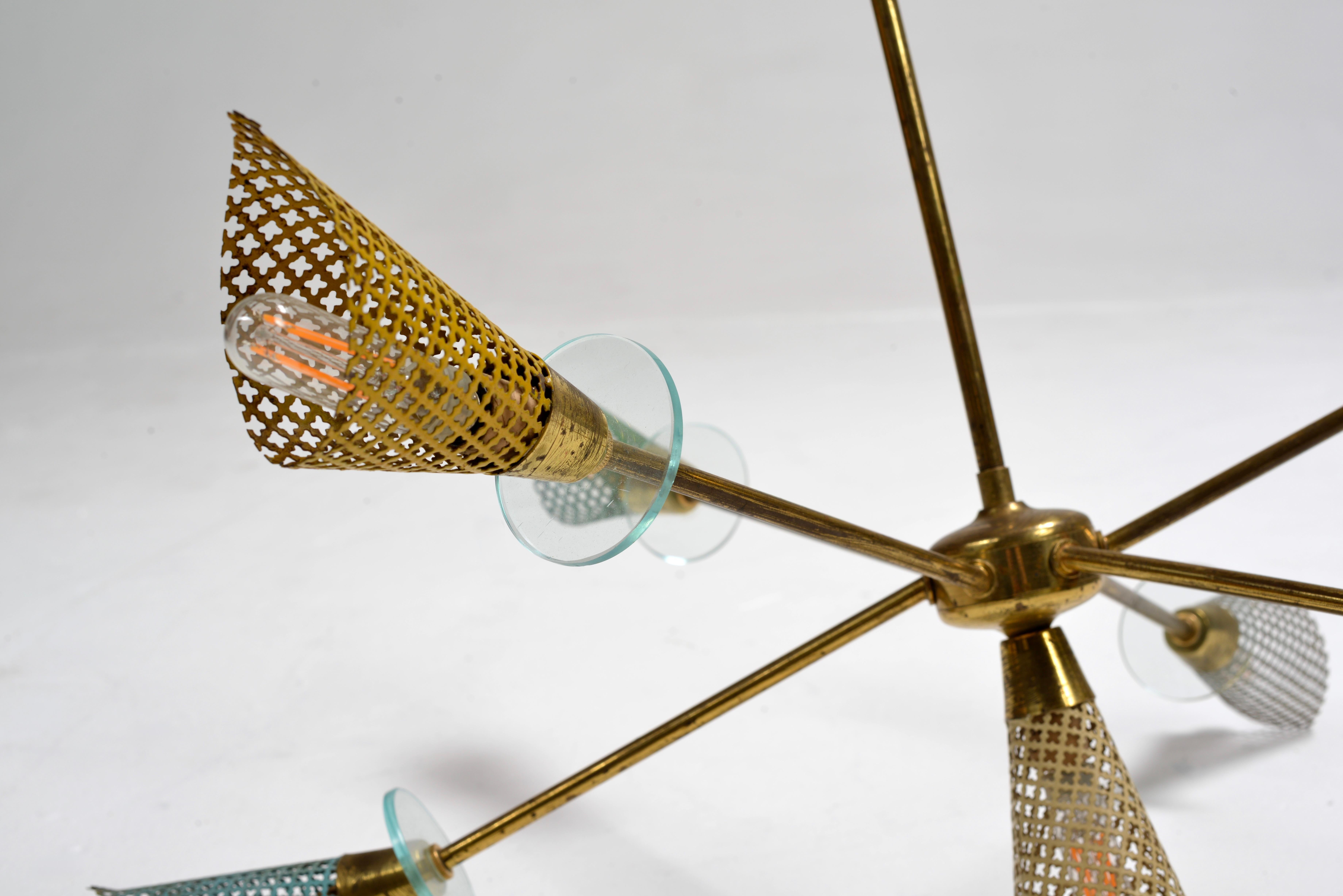 Aluminium Lampe suspendue Sputnik Modern multicolore du milieu du siècle dernier en vente