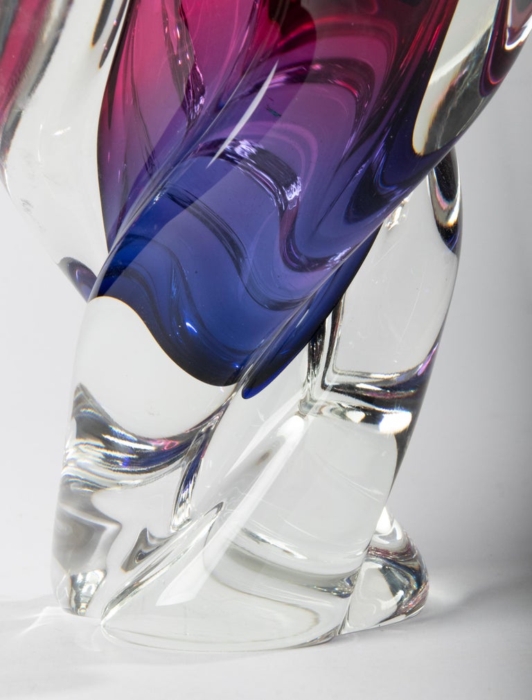 Mid Century Modern Murano Art Glass Vase For Sale at 1stDibs