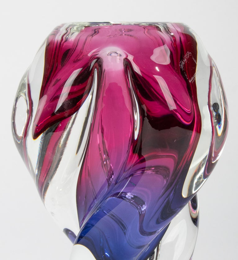 Mid Century Modern Murano Art Glass Vase For Sale at 1stDibs