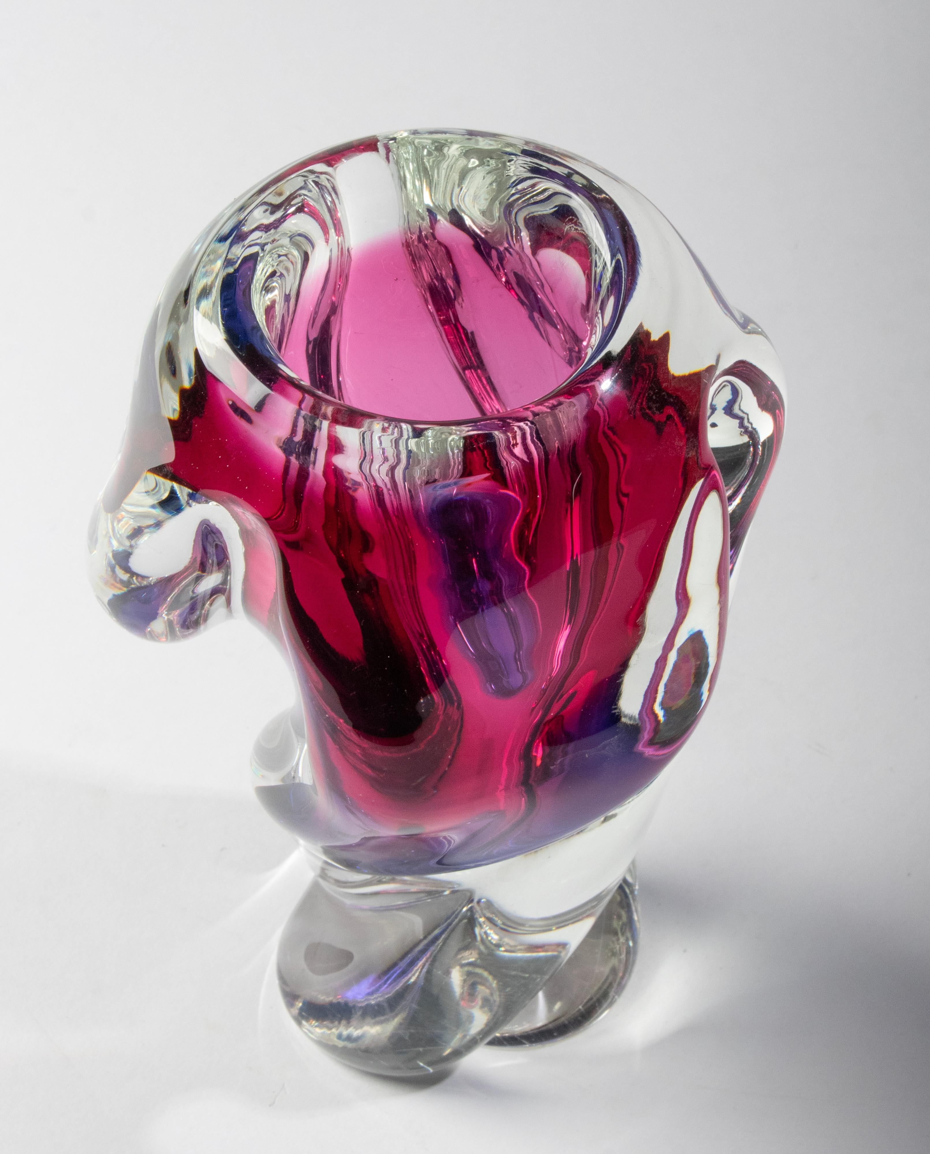 Mid Century Modern Murano Art Glass Vase In Good Condition In Casteren, Noord-Brabant