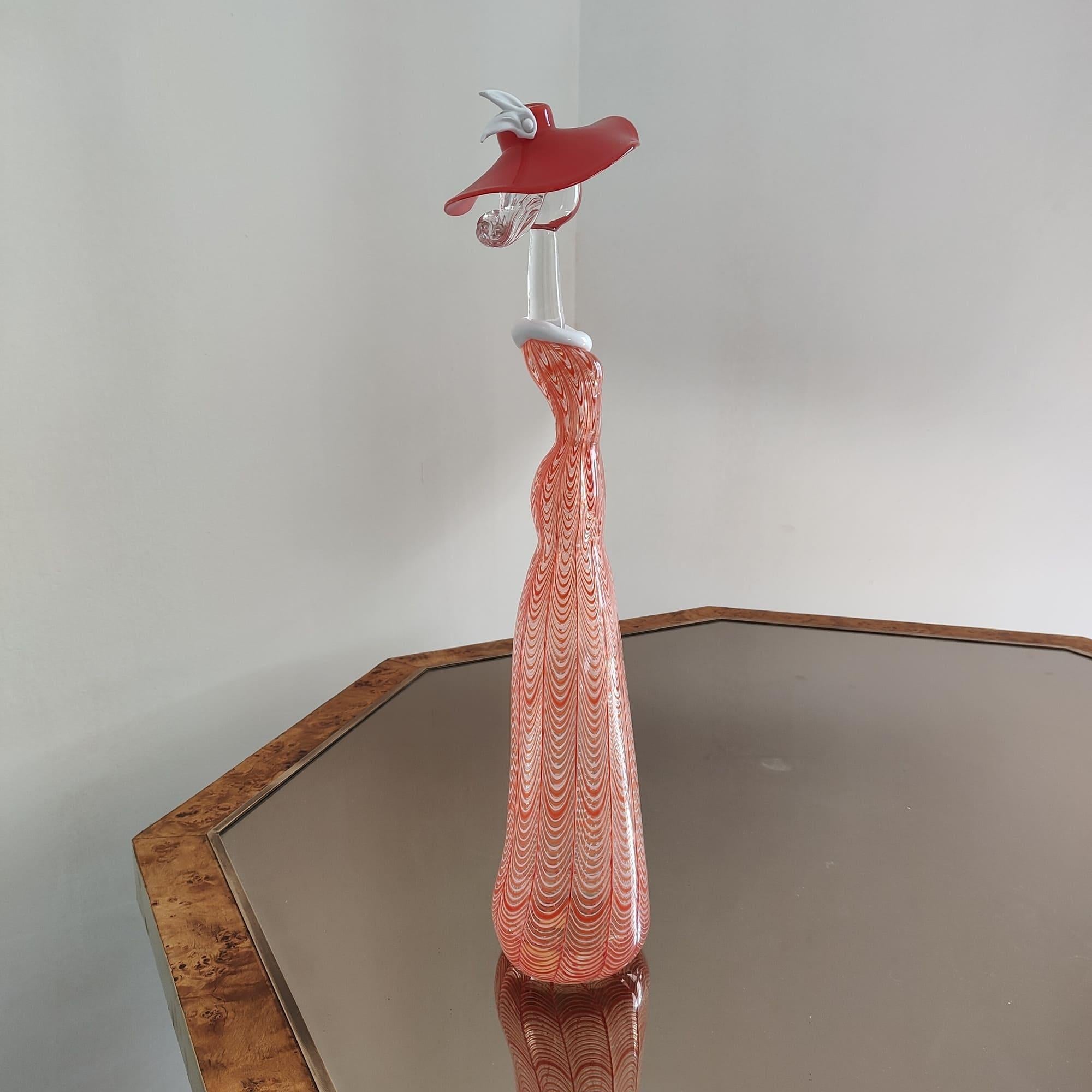 Mid-century modern murano art glass woman sculpture by Licio Zanetti Italy 1970 For Sale 2