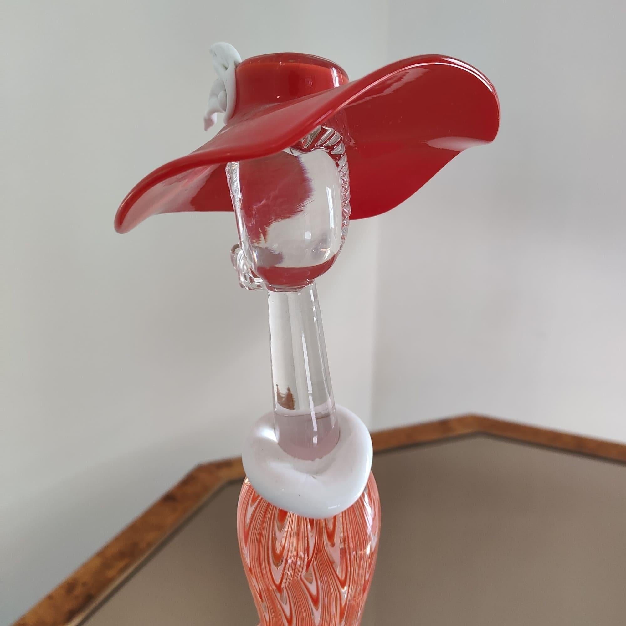 Late 20th Century Mid-century modern murano art glass woman sculpture by Licio Zanetti Italy 1970 For Sale