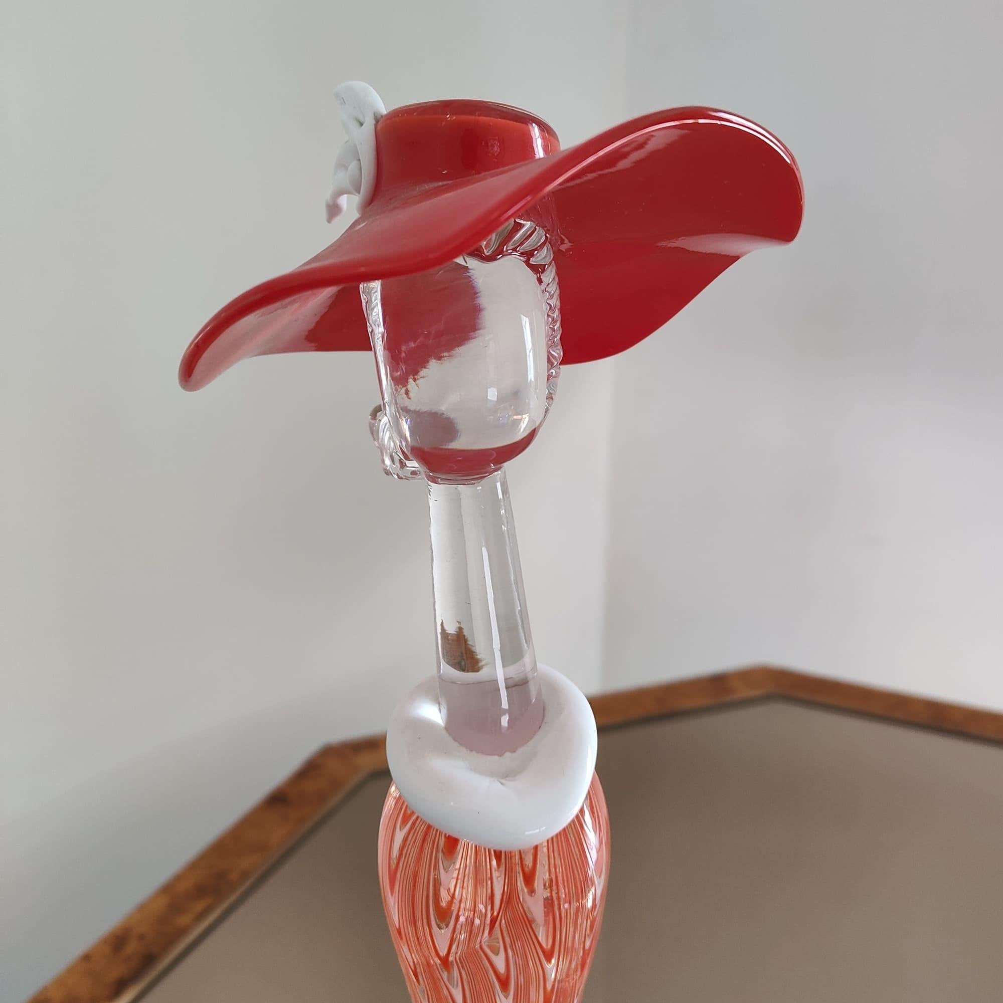 Mid-century modern murano art glass woman sculpture by Licio Zanetti Italy 1970 In Good Condition For Sale In Nicolosi, IT