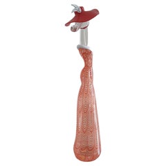 Scultura di donna in vetro di Murano della metà del secolo scorso di Licio Zanetti Italia 1970