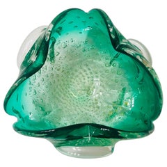 Mid-Century Modern Murano Ashtray or Bowl N Emerald Green, Italy, circa 1950s