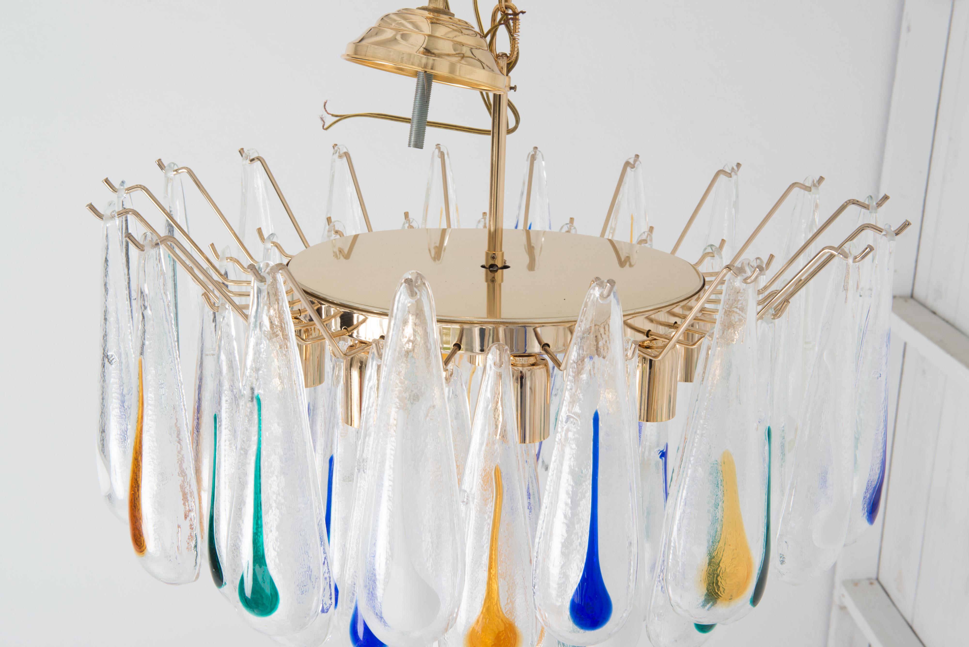 Lampadario in vetro soffiato di Murano della metà del secolo scorso, 1960 in vendita 1