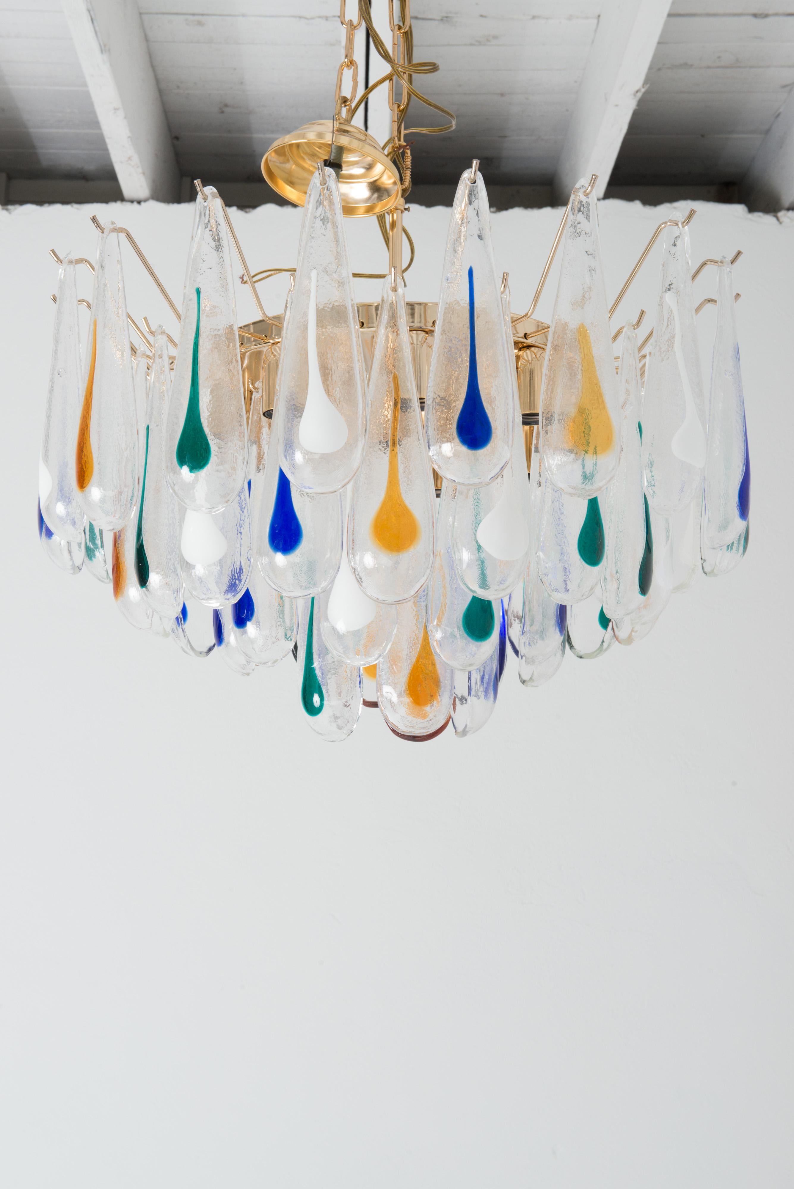 Mid-Century Modern Murano Blown Glass Chandelier, 1960s For Sale 7