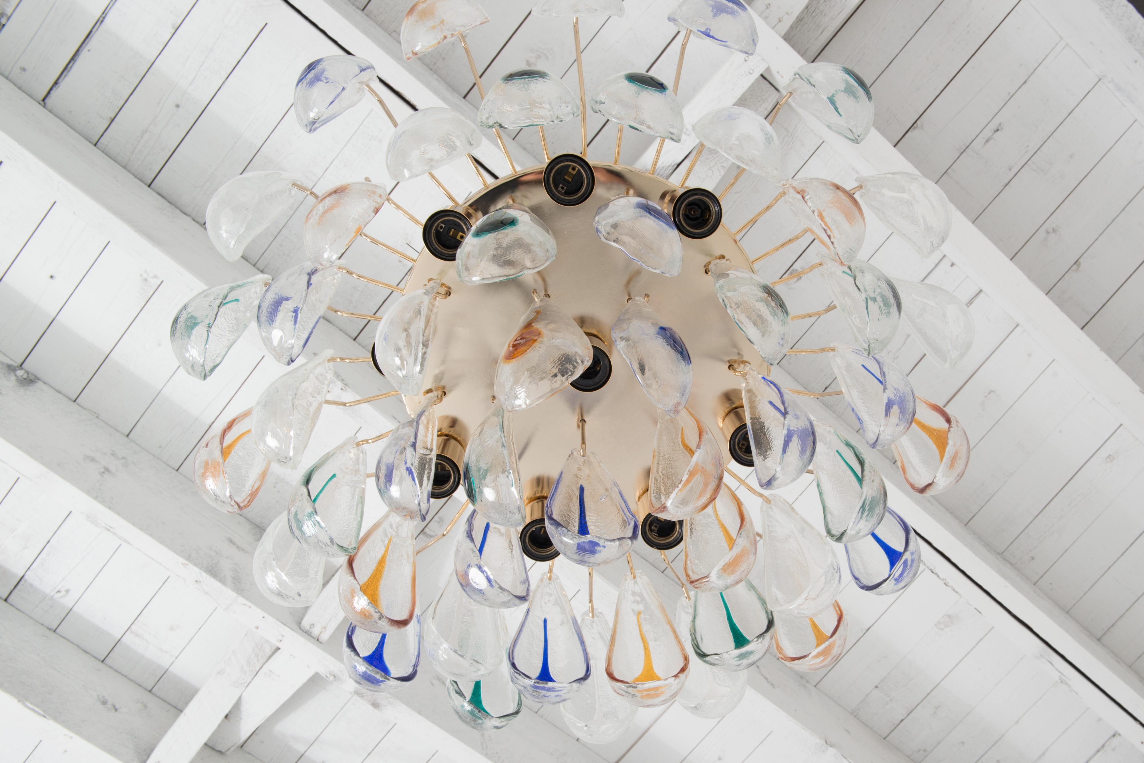 Mid-20th Century Mid-Century Modern Murano Blown Glass Chandelier, 1960s For Sale