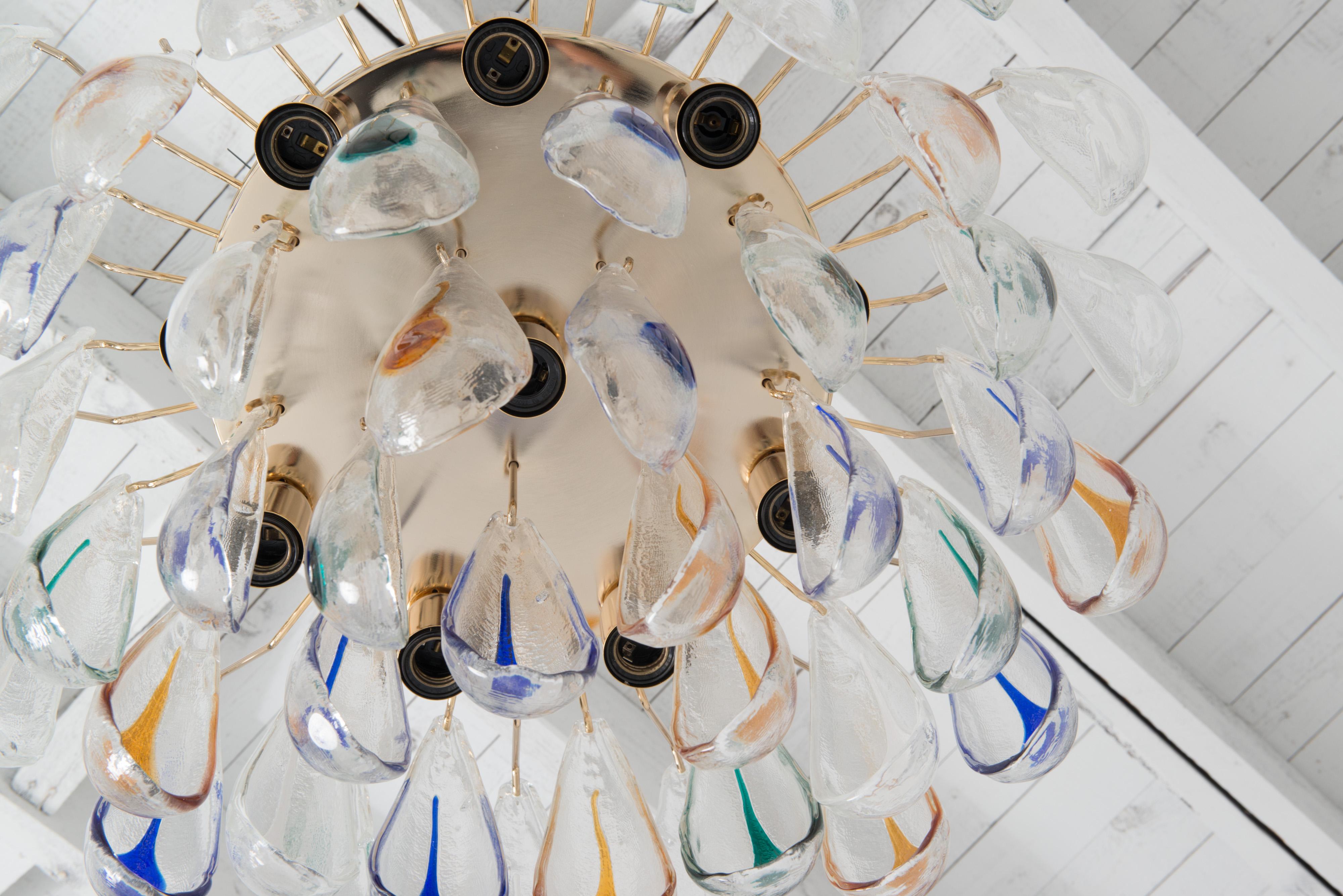 Mid-Century moderno Lampadario in vetro soffiato di Murano della metà del secolo scorso, 1960 in vendita