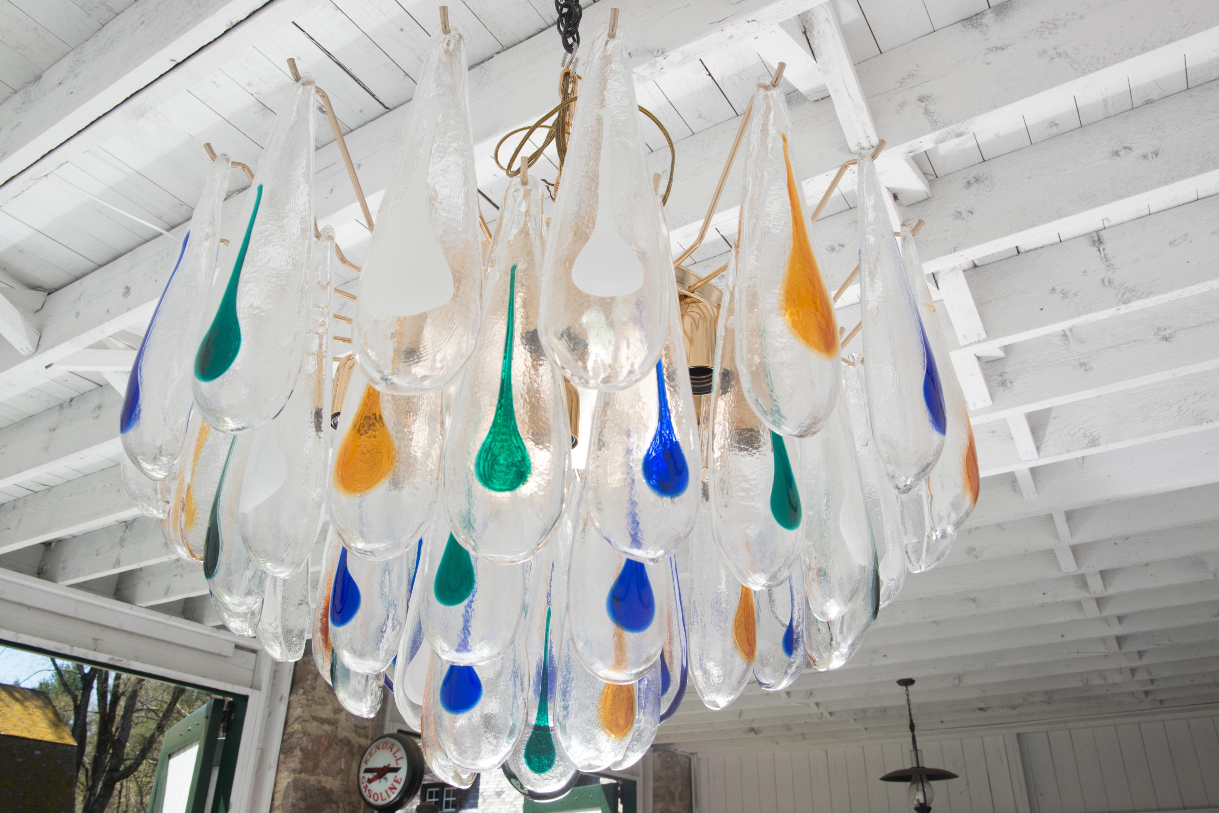Italiano Lampadario in vetro soffiato di Murano della metà del secolo scorso, 1960 in vendita