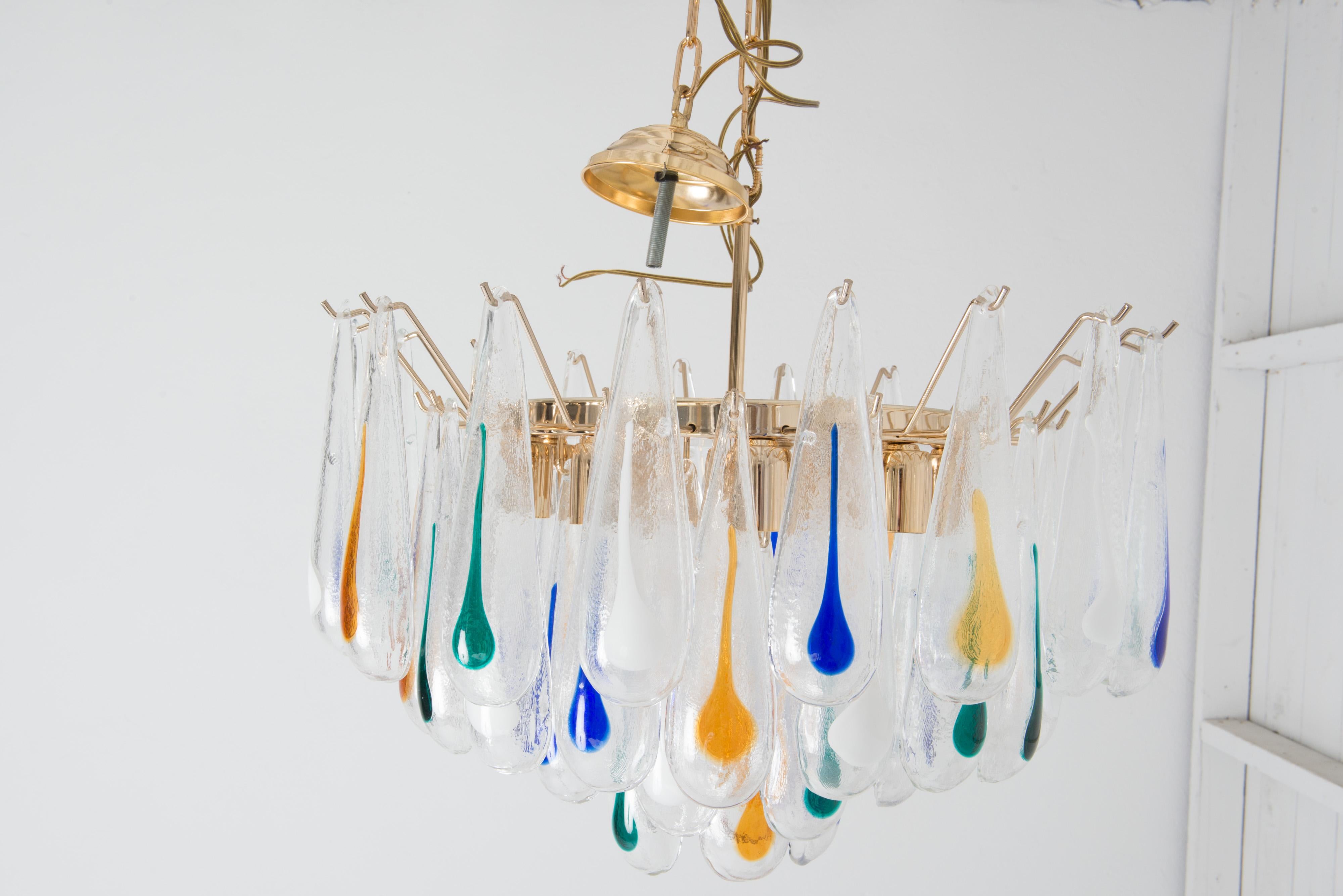 Mid-Century Modern Murano Blown Glass Chandelier, 1960s For Sale 2