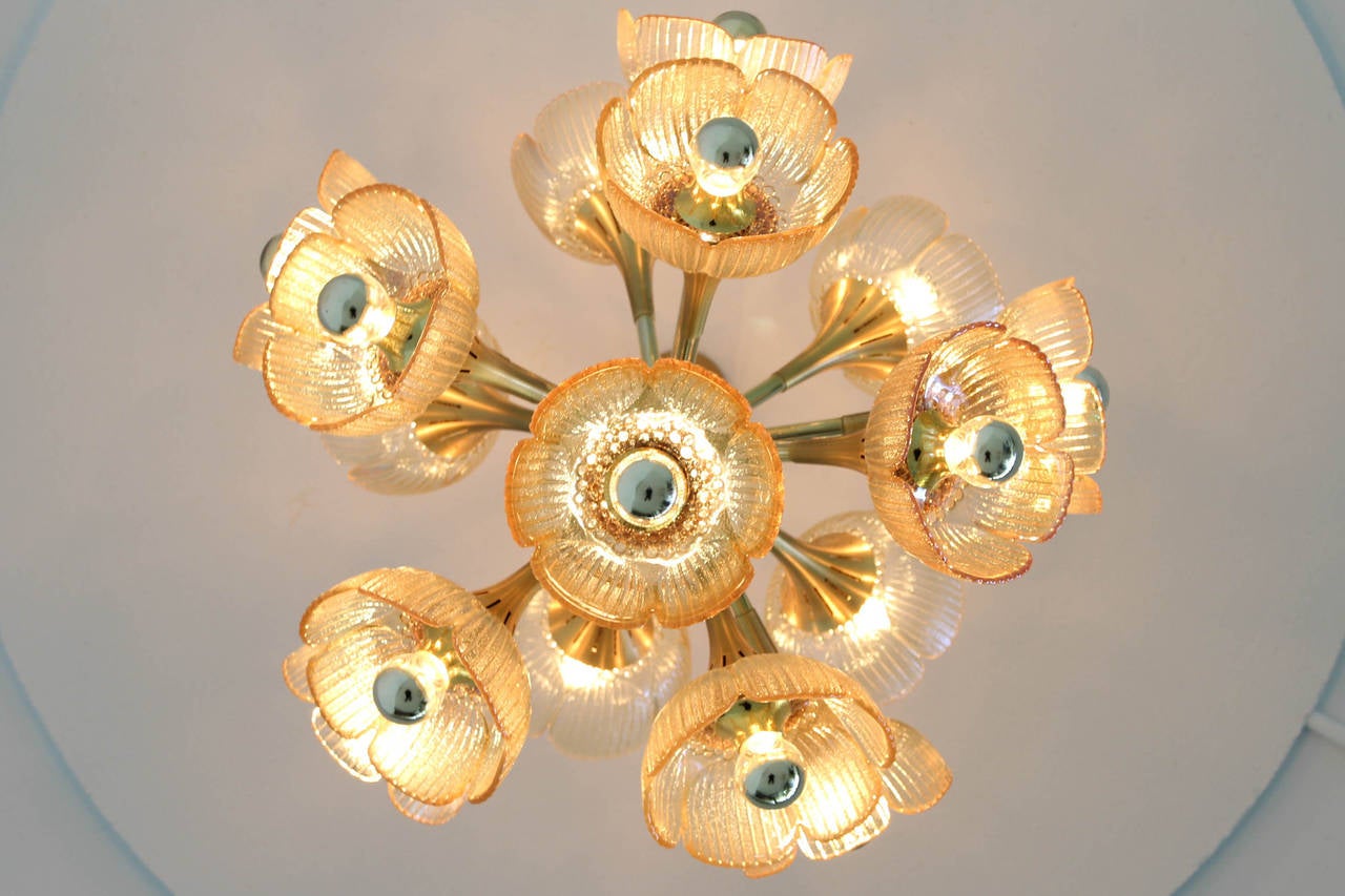 Mid-Century Modern Murano Chandelier in the Style of Gaetano Sciolari, 1960s In Good Condition In Amsterdam, NL