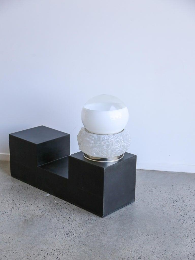 Italian Murano & Chrome Osso Table Lamp by Mazzega For Sale