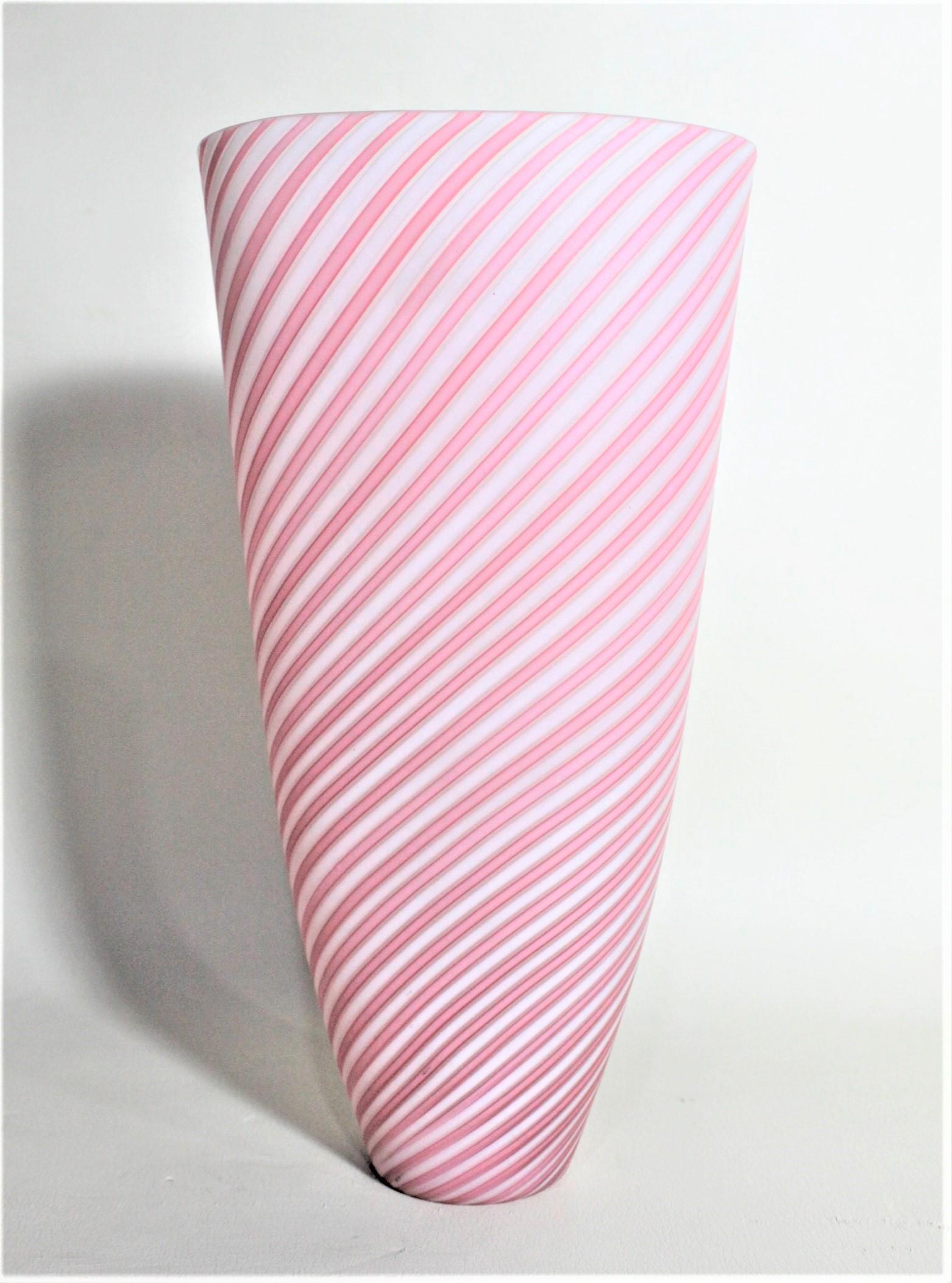 pink stripe vase