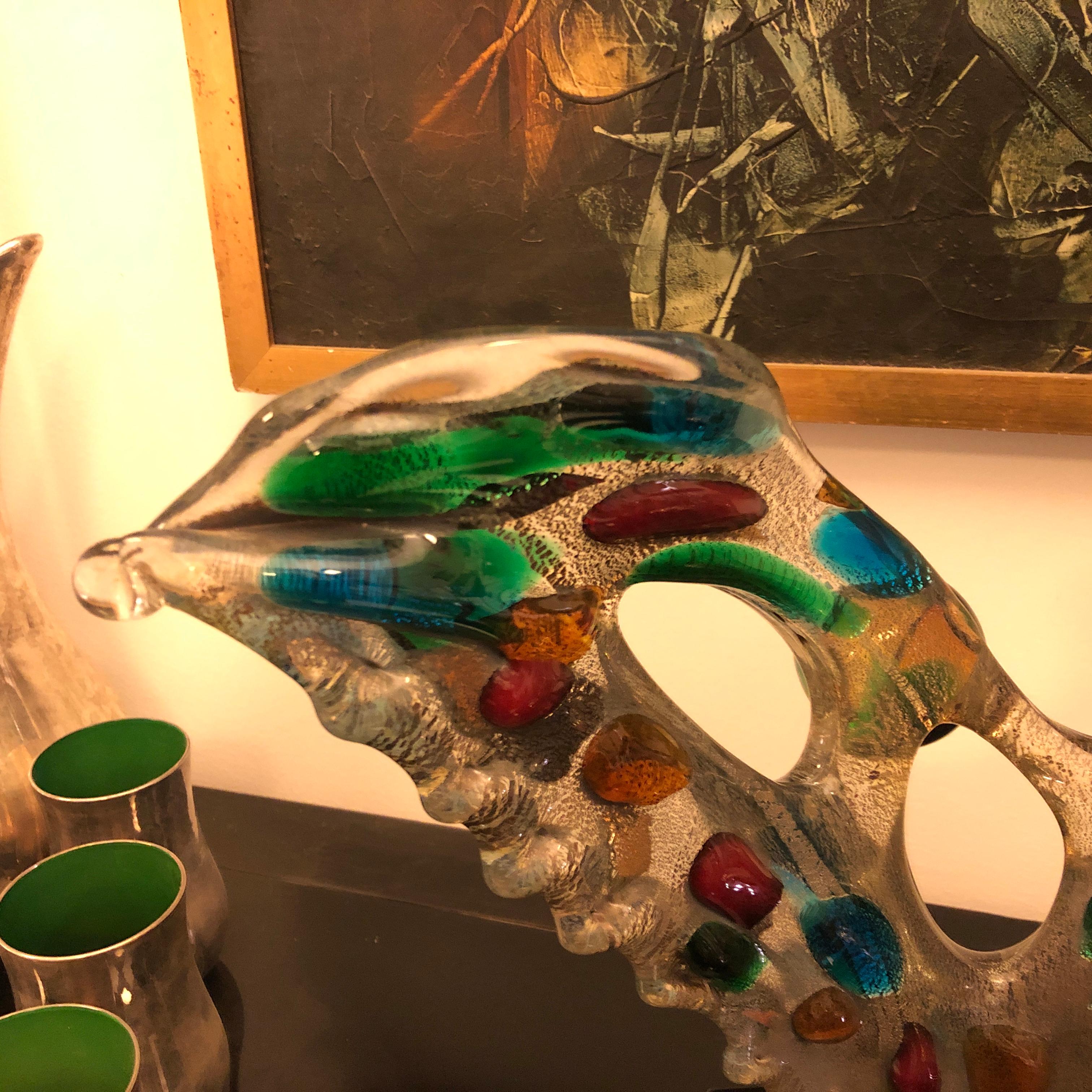 Mid-Century Modern Murano Glass Abstract Sculpture by Cadoni, circa 1970 5