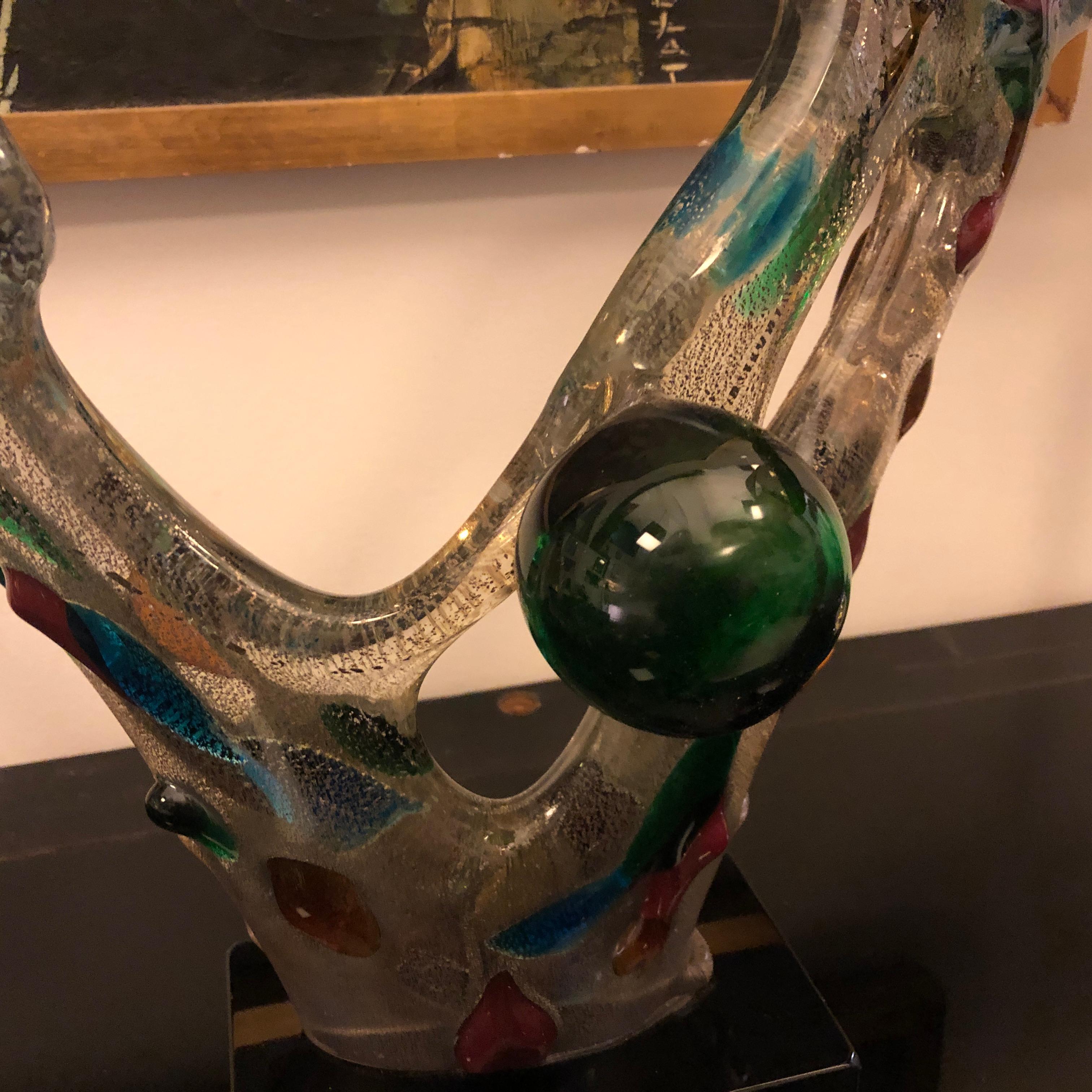 20th Century Mid-Century Modern Murano Glass Abstract Sculpture by Cadoni, circa 1970