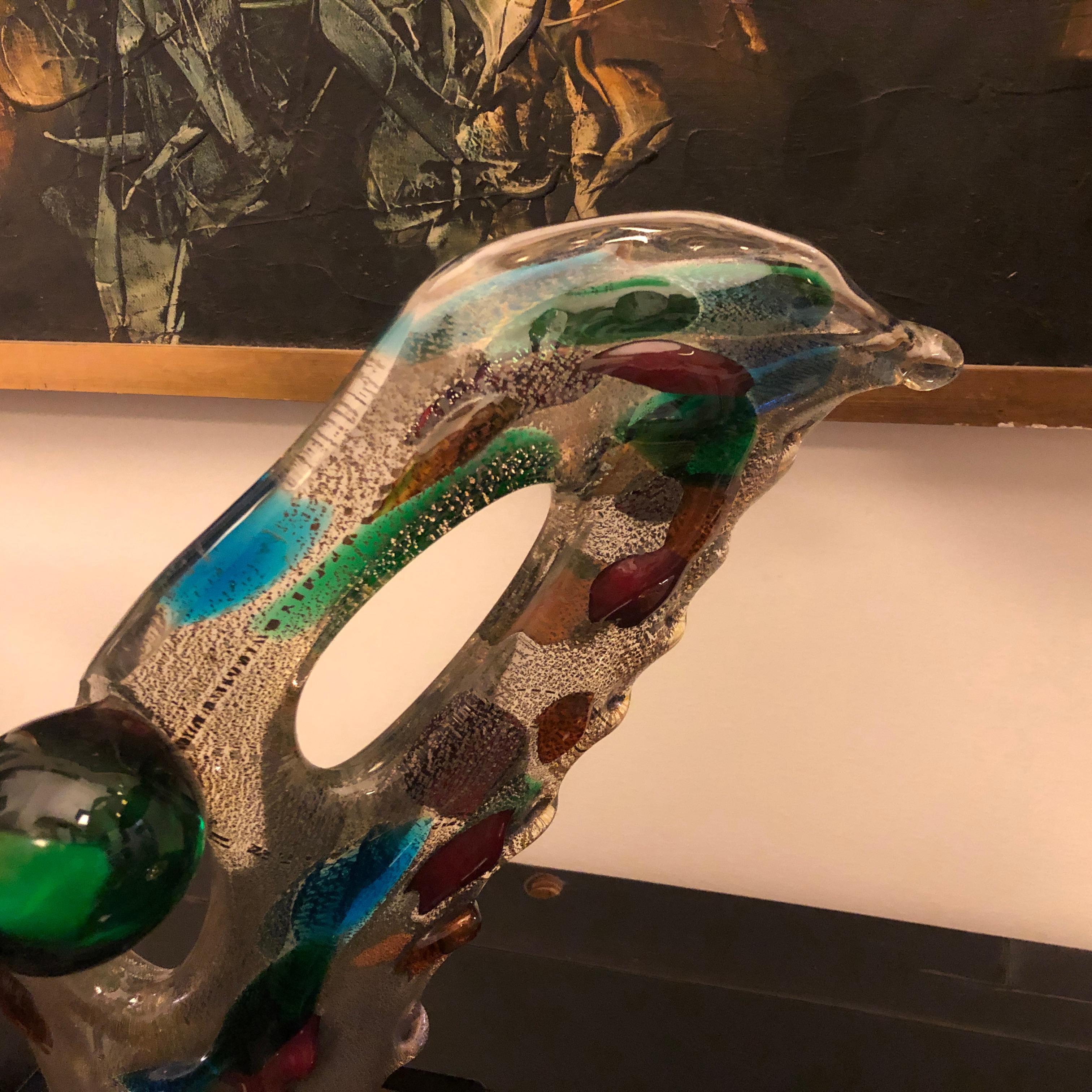 Mid-Century Modern Murano Glass Abstract Sculpture by Cadoni, circa 1970 2