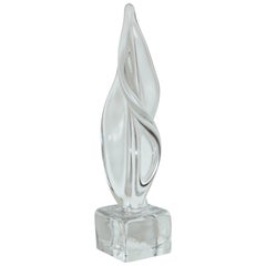 Scultura astratta in vetro di Murano della metà del secolo scorso