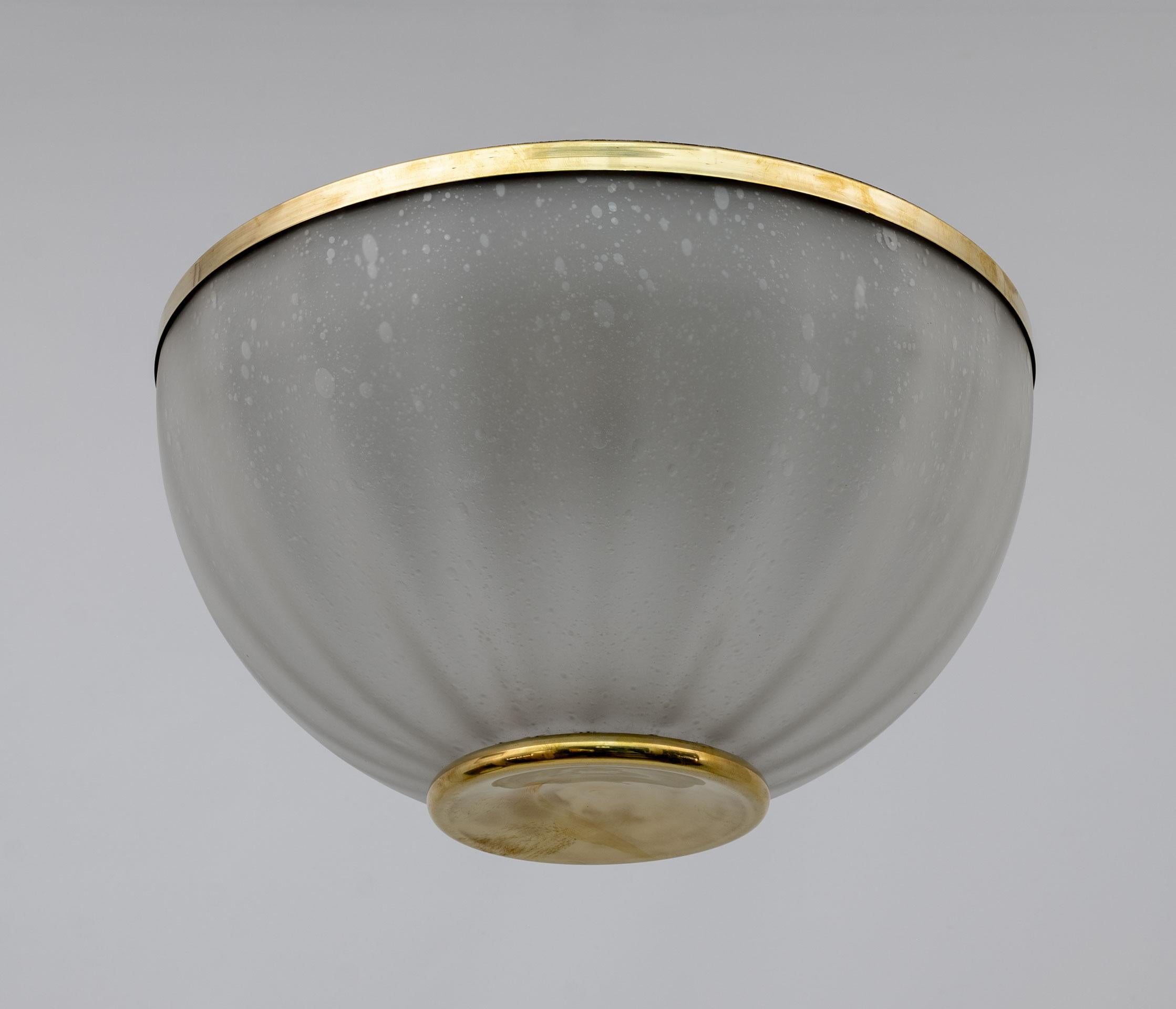 Mid-century Modern Murano Glass and Brass Ceiling Light, 1970s For Sale 1