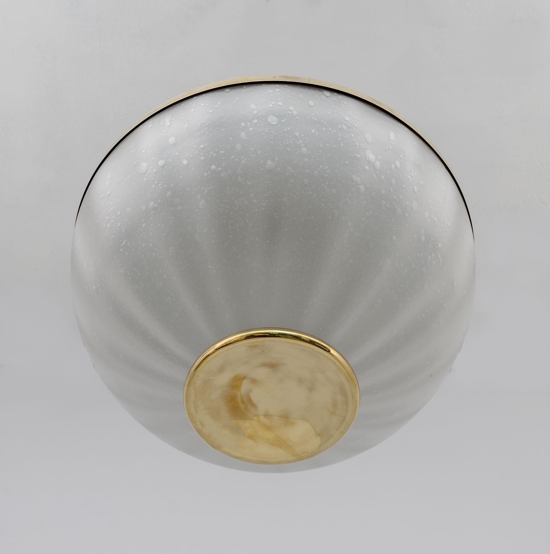 Mid-century Modern Murano Glass and Brass Ceiling Light, 1970s For Sale 2
